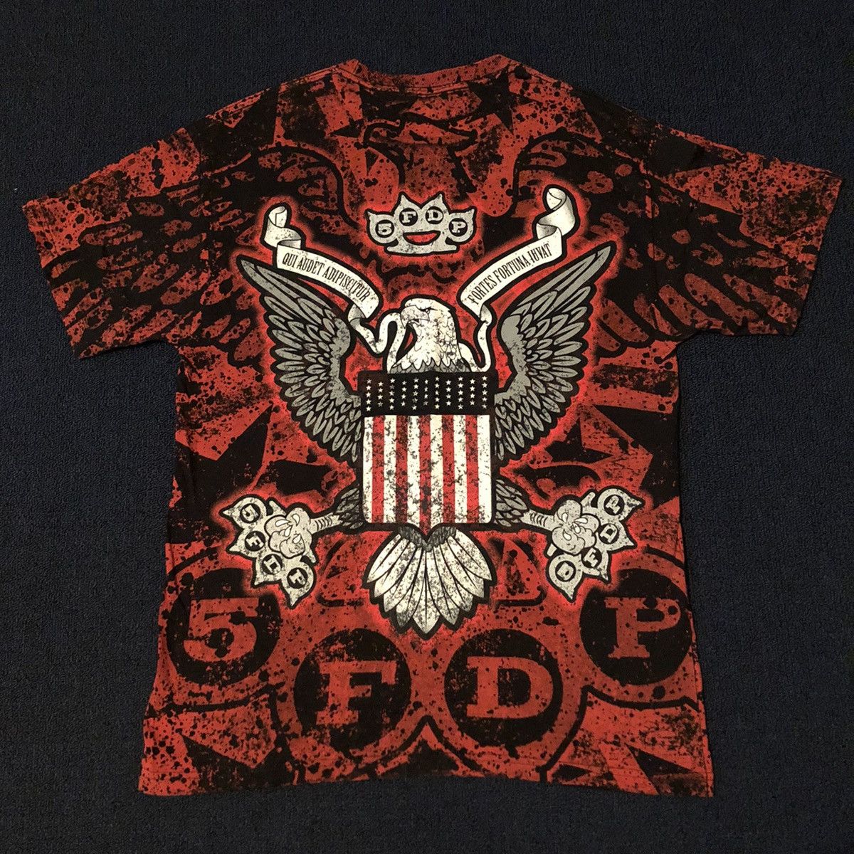 Vintage 00s 5 Five Finger Death Punch All Over Print Tee