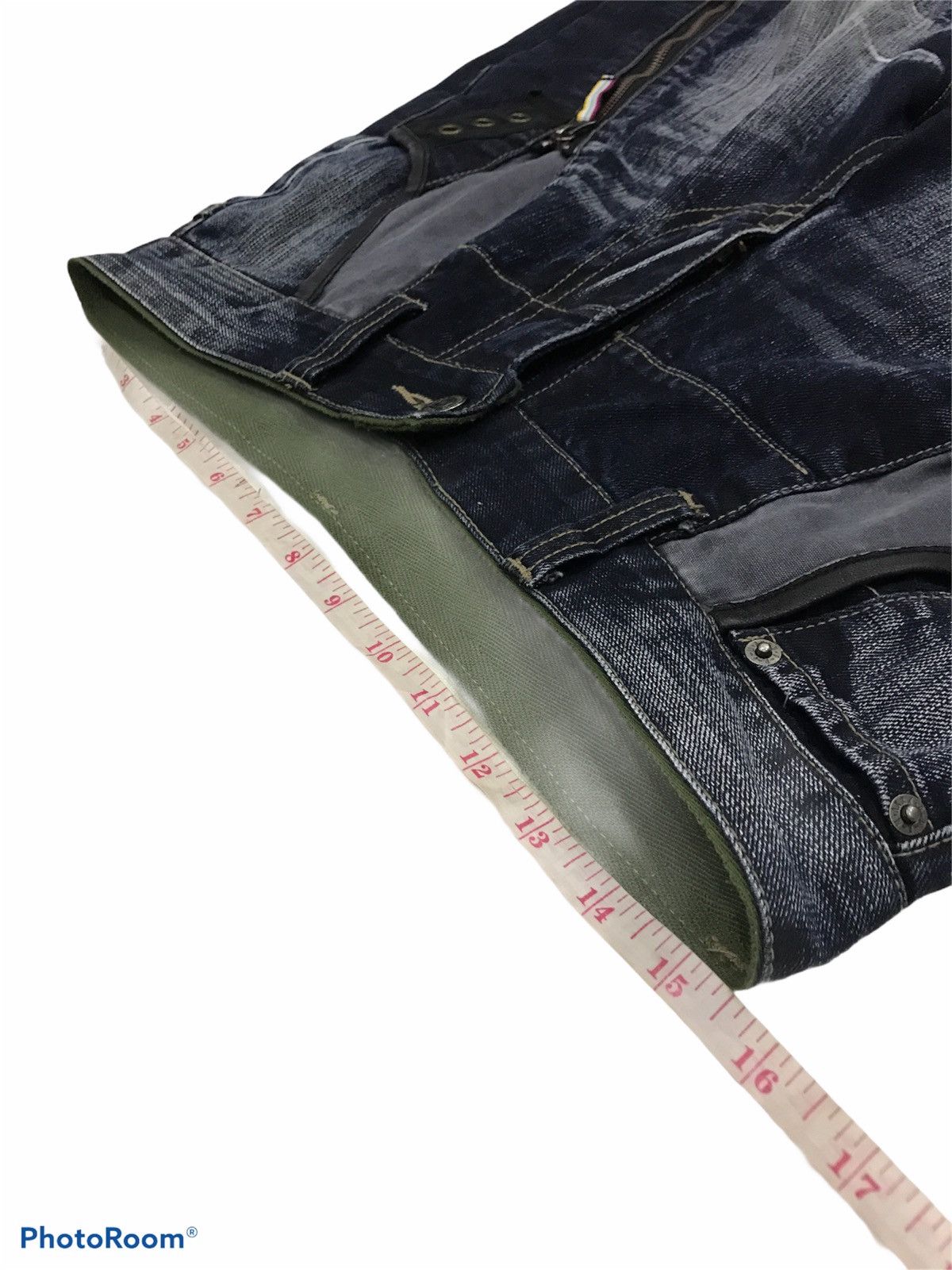 PPFM PPFM DARK BLUE SEASONED BIKER DENIM JEANS Size US 31 - 8 Thumbnail