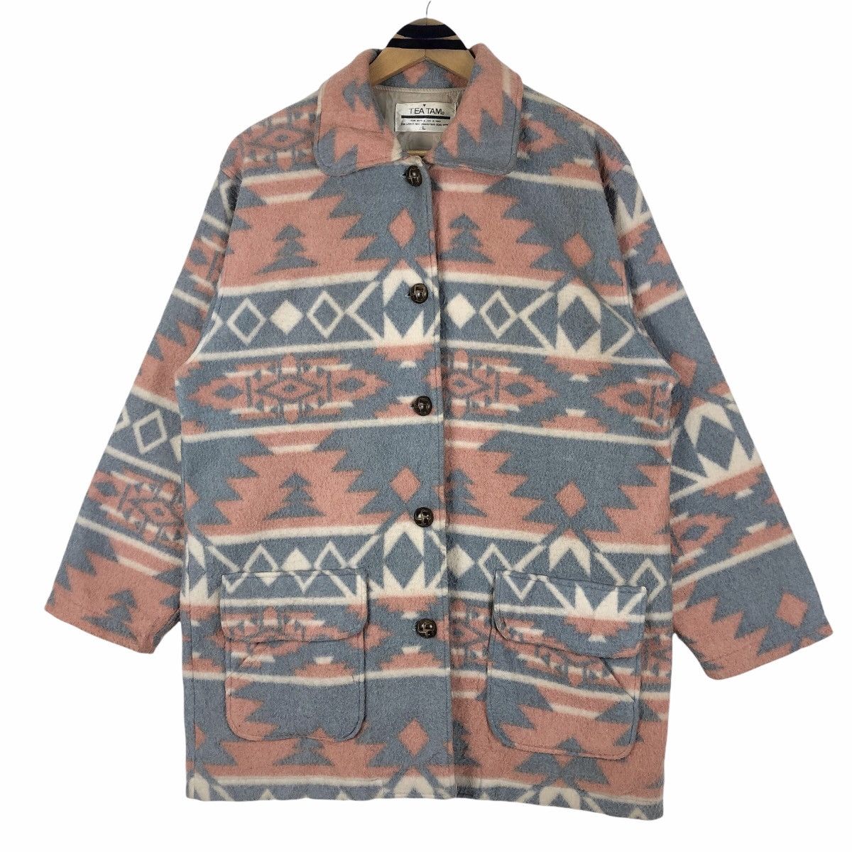 Native Vintage Tea Tam Fleece Duffle Coat Navajo Size US L / EU 52-54 / 3 - 1 Thumbnail