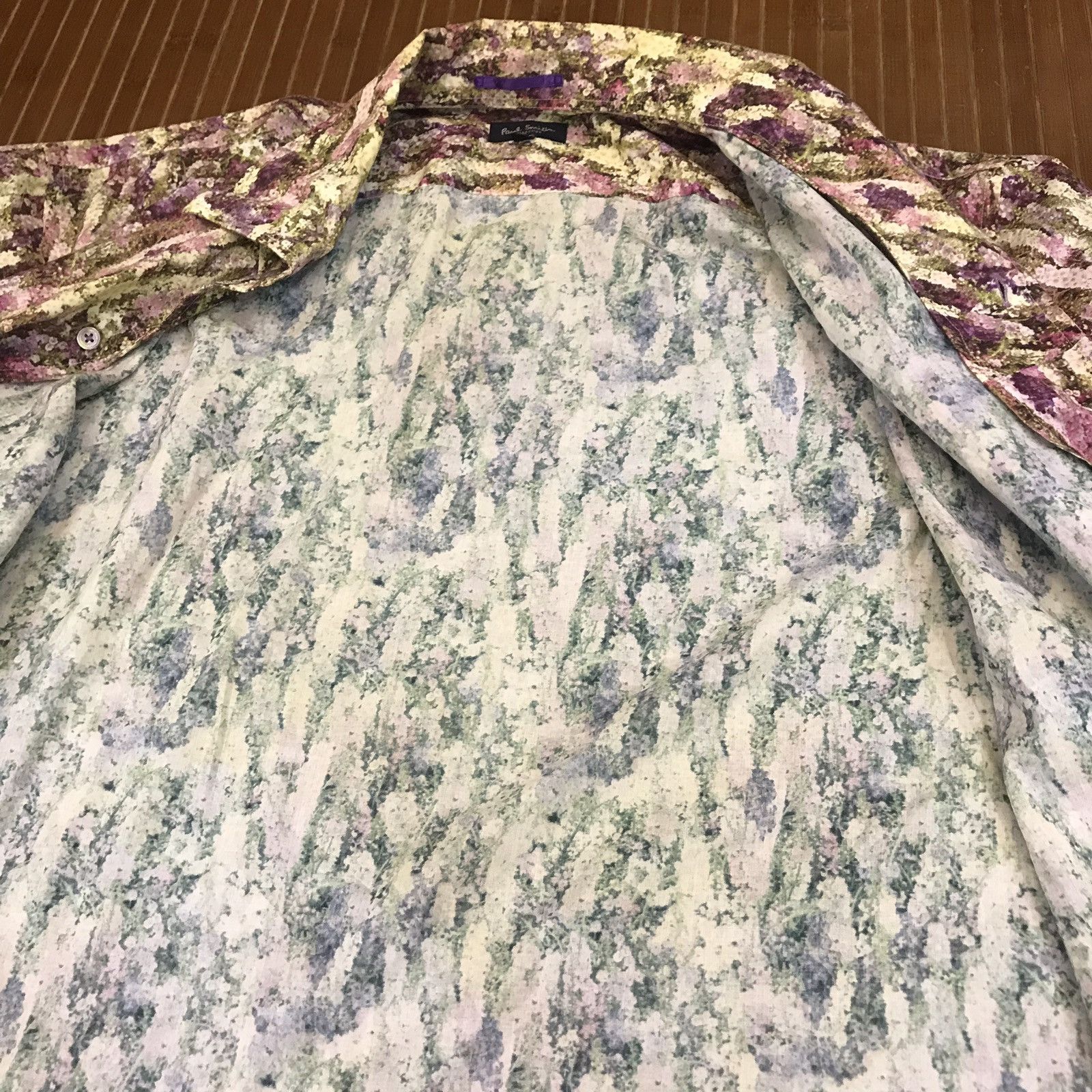 Paul Smith Paul Smith Collection Floral Lavender Shirt Size US XL / EU 56 / 4 - 6 Thumbnail