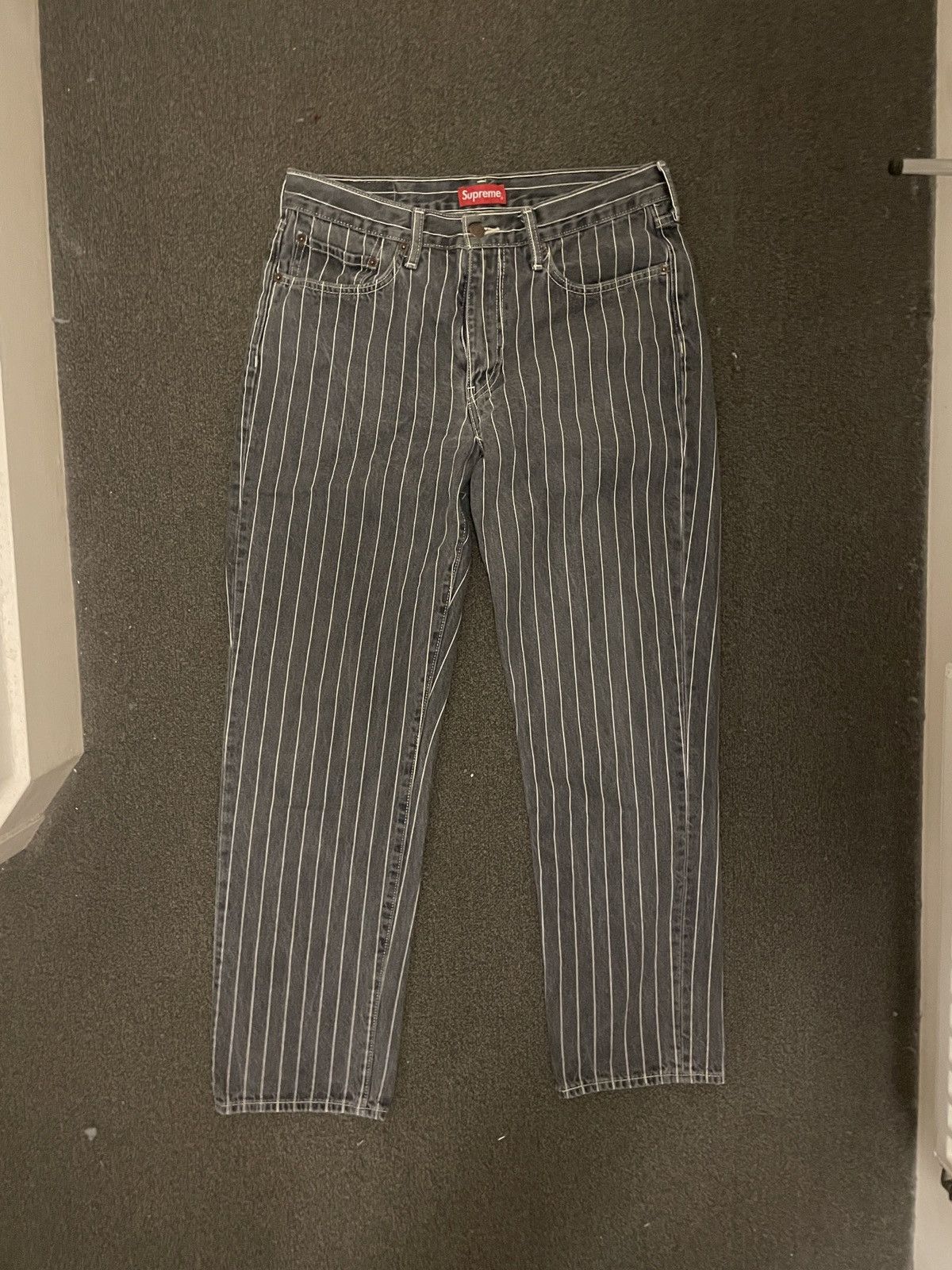 Supreme Supreme Levi's Pinstripe 550 Jeans | Grailed