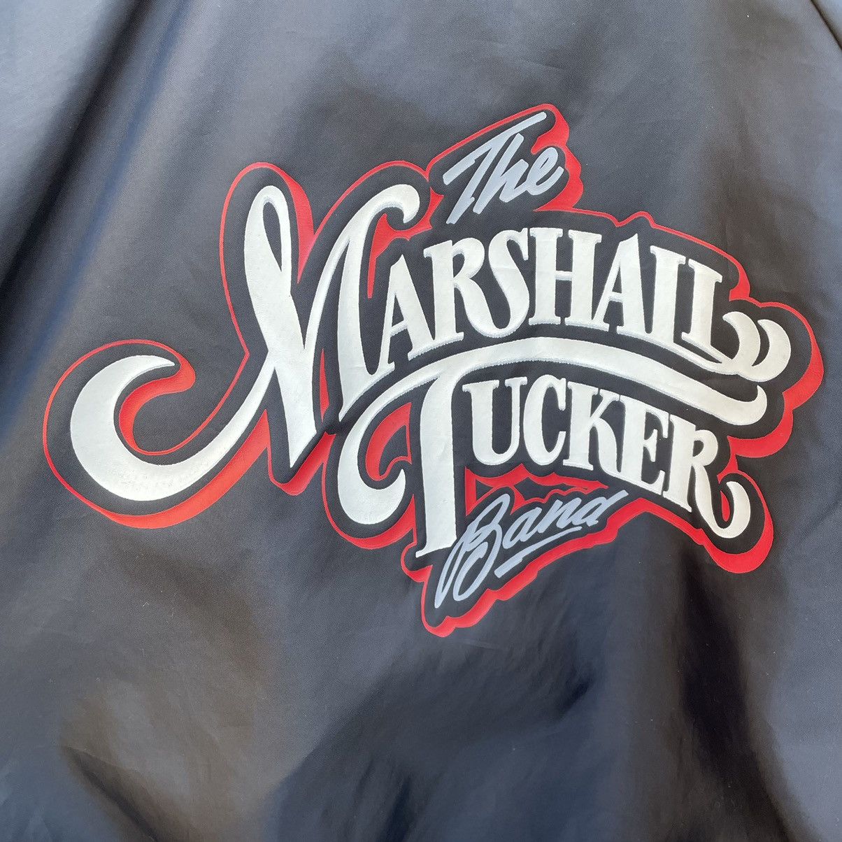 Band Tees × Vintage Vintage 80s The Marshall Tucker Band Satin Bomber Jacket Size US L / EU 52-54 / 3 - 4 Thumbnail
