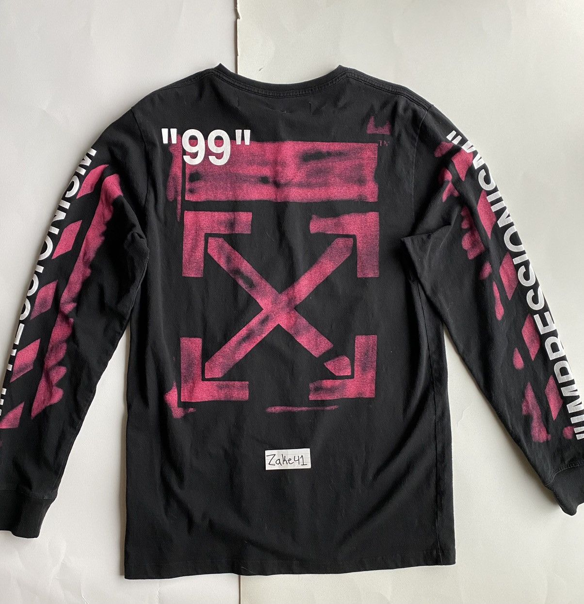 OffWhite OffWhite Black Long Sleeve Diag Stencil TShirt Grailed