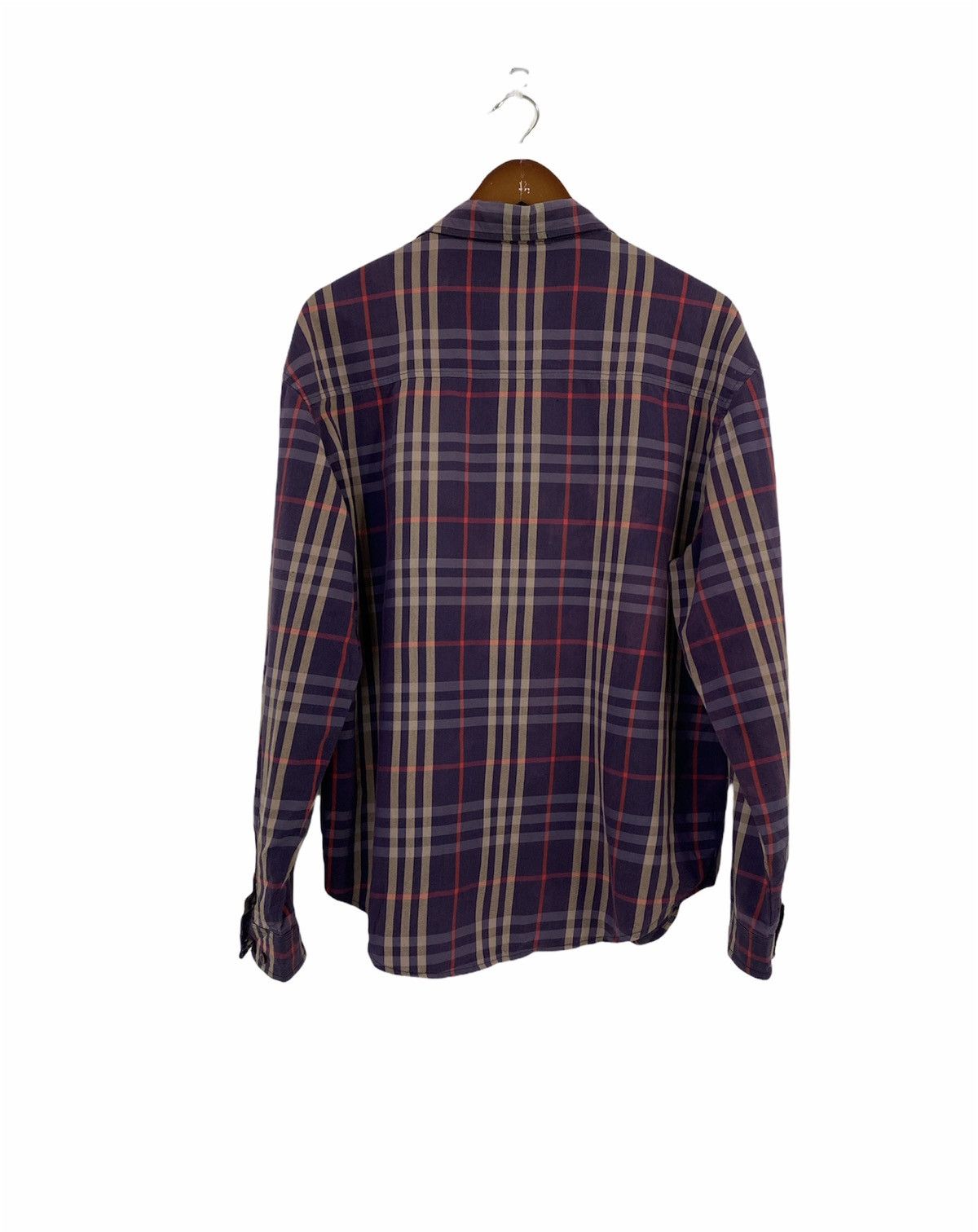 Burberry Burberry Button Up Shirt Nova Checked Purple Design Size US M / EU 48-50 / 2 - 2 Thumbnail