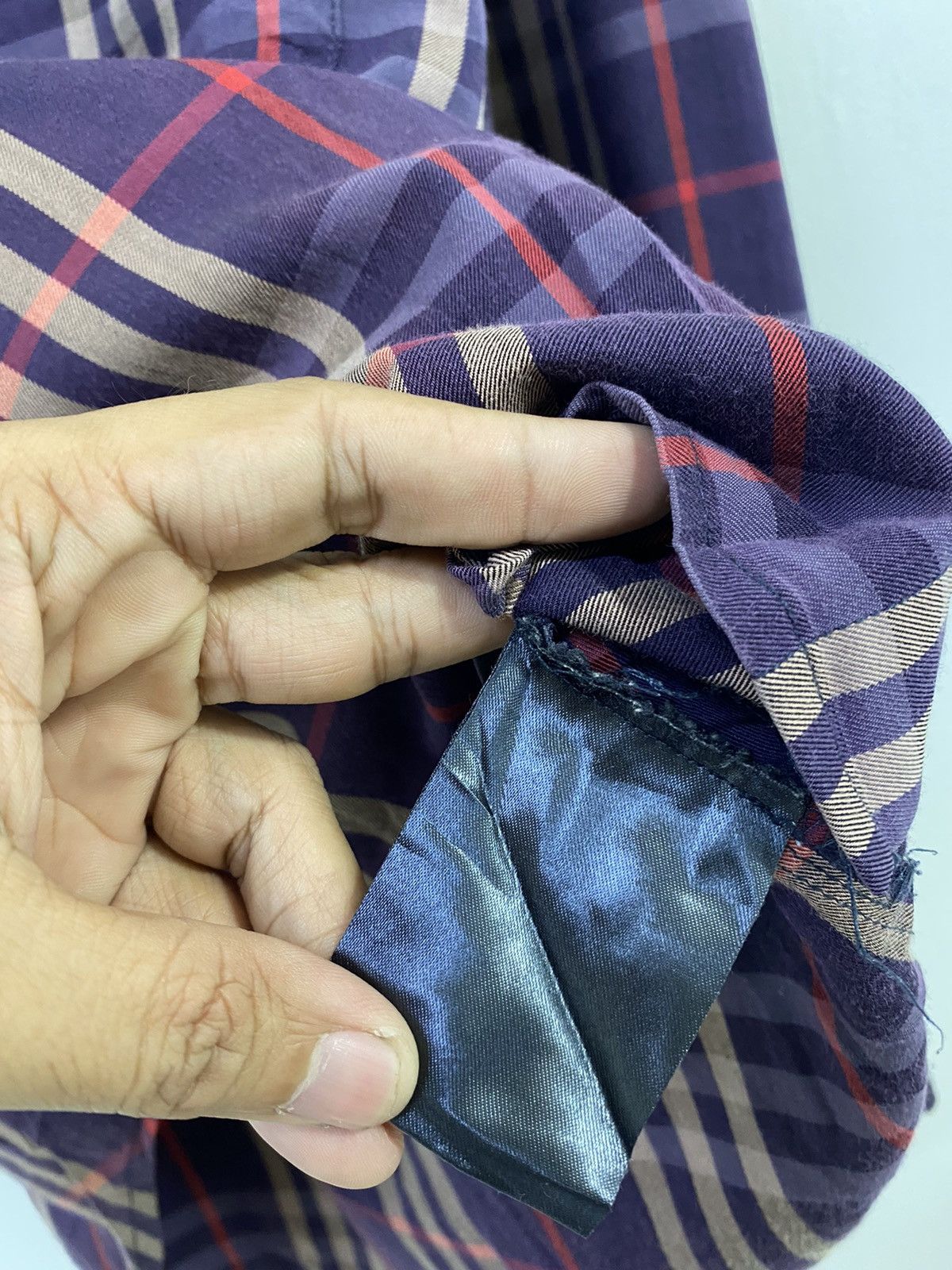 Burberry Burberry Button Up Shirt Nova Checked Purple Design Size US M / EU 48-50 / 2 - 7 Thumbnail
