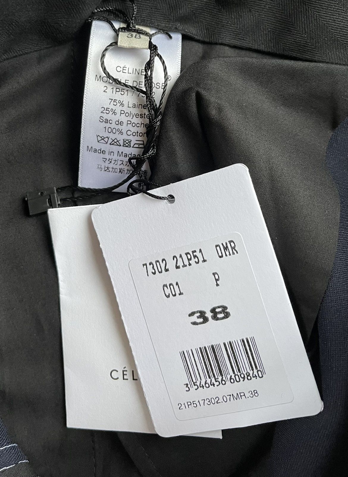 Celine ** Céline Wool Blend Trousers - Navy ** Size US 30 / EU 46 - 7 Thumbnail