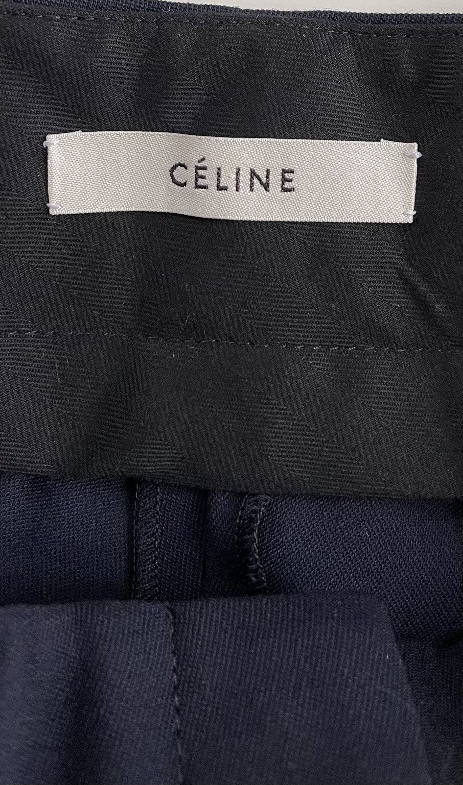 Celine ** Céline Wool Blend Trousers - Navy ** Size US 30 / EU 46 - 2 Thumbnail