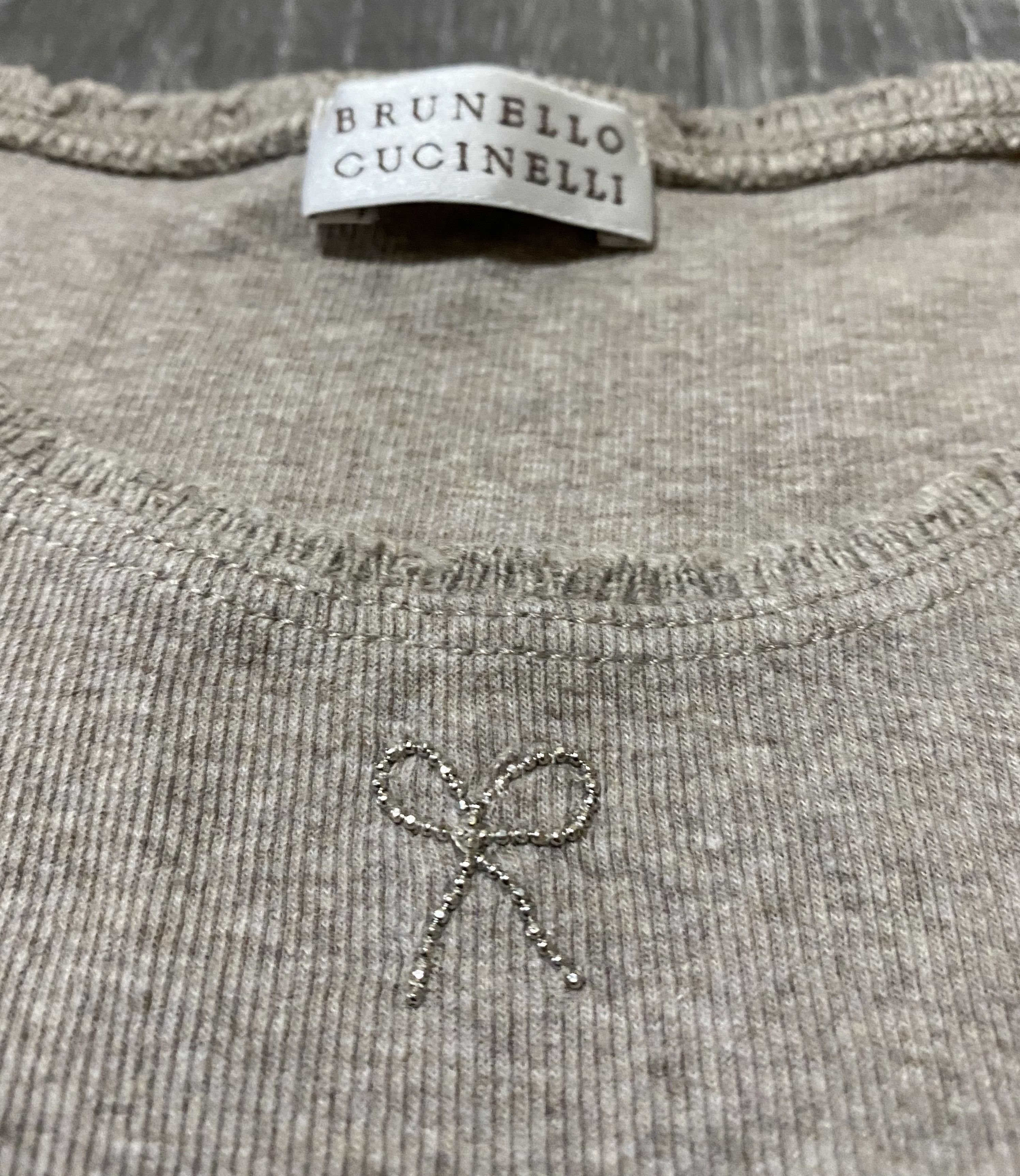Brunello Cucinelli Set of 2 Women's Cucinelli Cotton T-shirts with Application Size S / US 4 / IT 40 - 11 Thumbnail