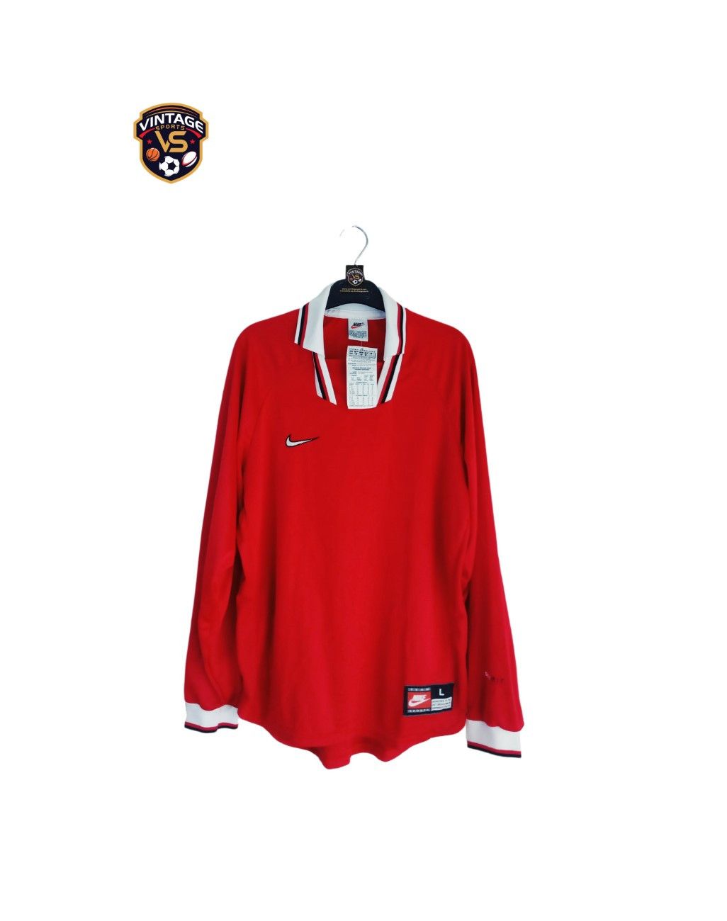 Nike NEW Vintage Nike Long Sleeve Soccer Jersey Red Grailed