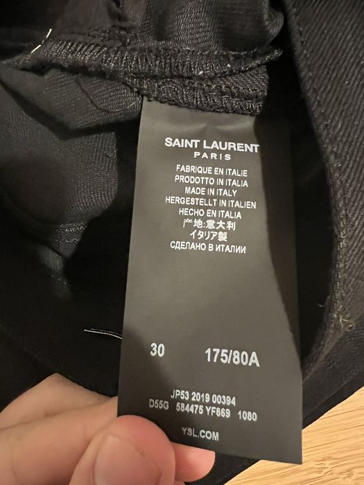 Saint Laurent Paris D20 Black Slim Denim Jeans Grailed