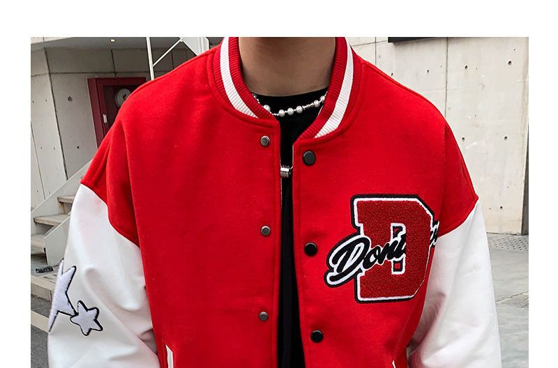 Japanese Brand Red Bomber varsity Jacket Size US L / EU 52-54 / 3 - 1 Thumbnail