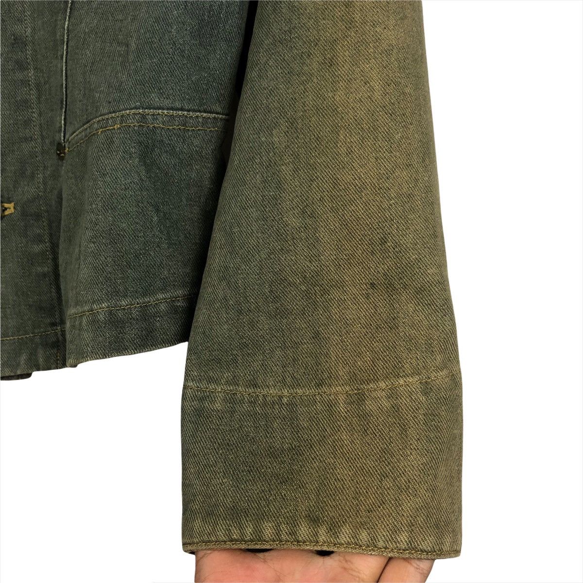 Issey Miyake 1990s Plantation by Issey Miyake Cropped Denim Jacket Size US XS / EU 42 / 0 - 6 Thumbnail