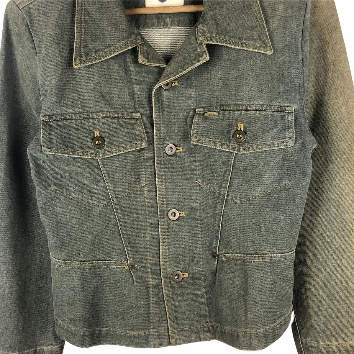 Issey Miyake 1990s Plantation by Issey Miyake Cropped Denim Jacket Size US XS / EU 42 / 0 - 4 Thumbnail