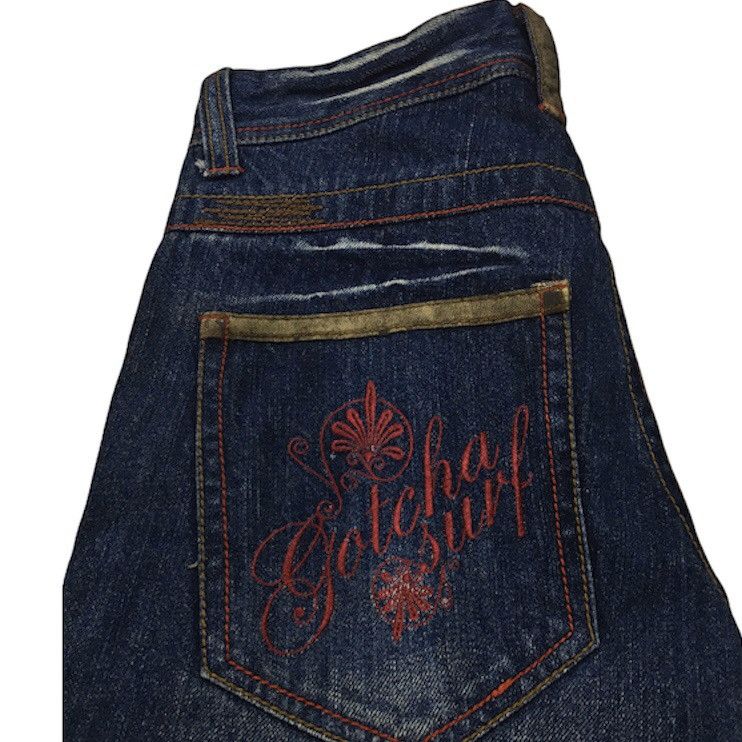 Gotcha surf jeans streetwear denim zippers skateboard style