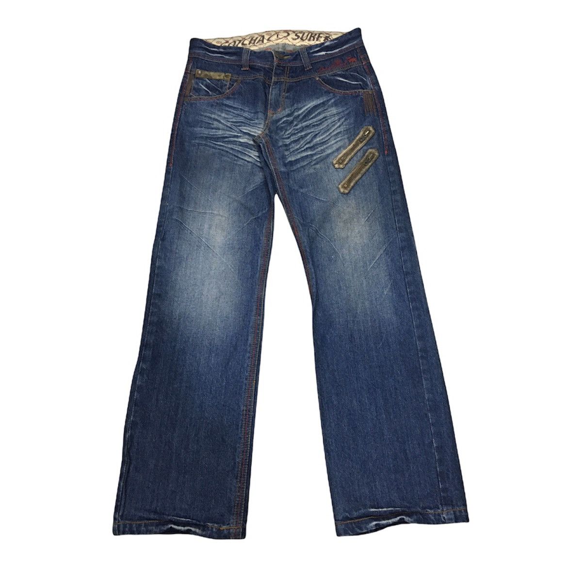 Gotcha surf jeans streetwear denim zippers skateboard style