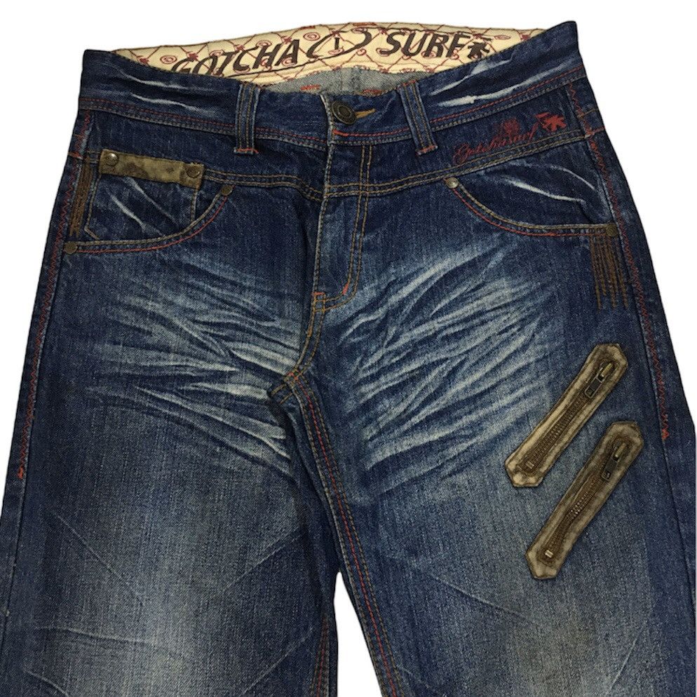 Gotcha surf jeans streetwear denim zippers skateboard style