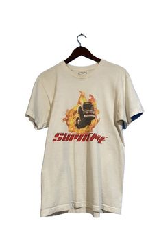 Supreme flaming store bus tee