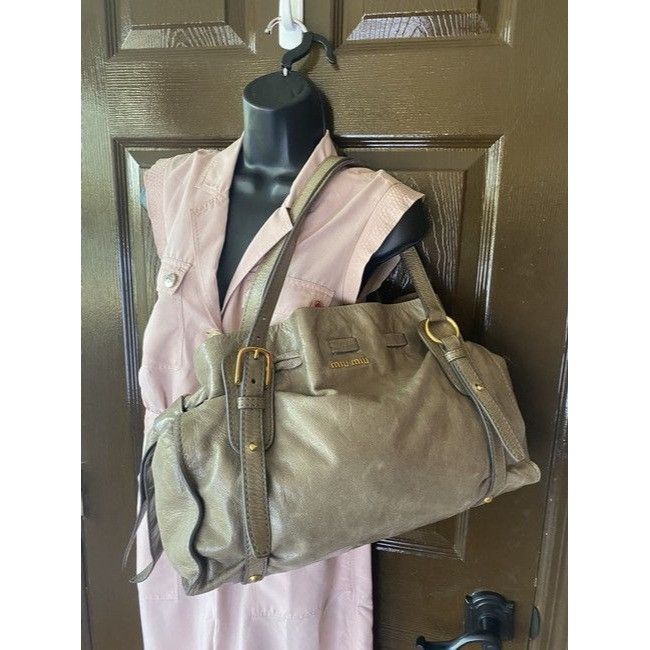 バッグ Miu Miu Vitello Peggy Side Ribbon Ivory Miu Miu Vitello Daino Peggy Bow Tote - Neutrals Totes