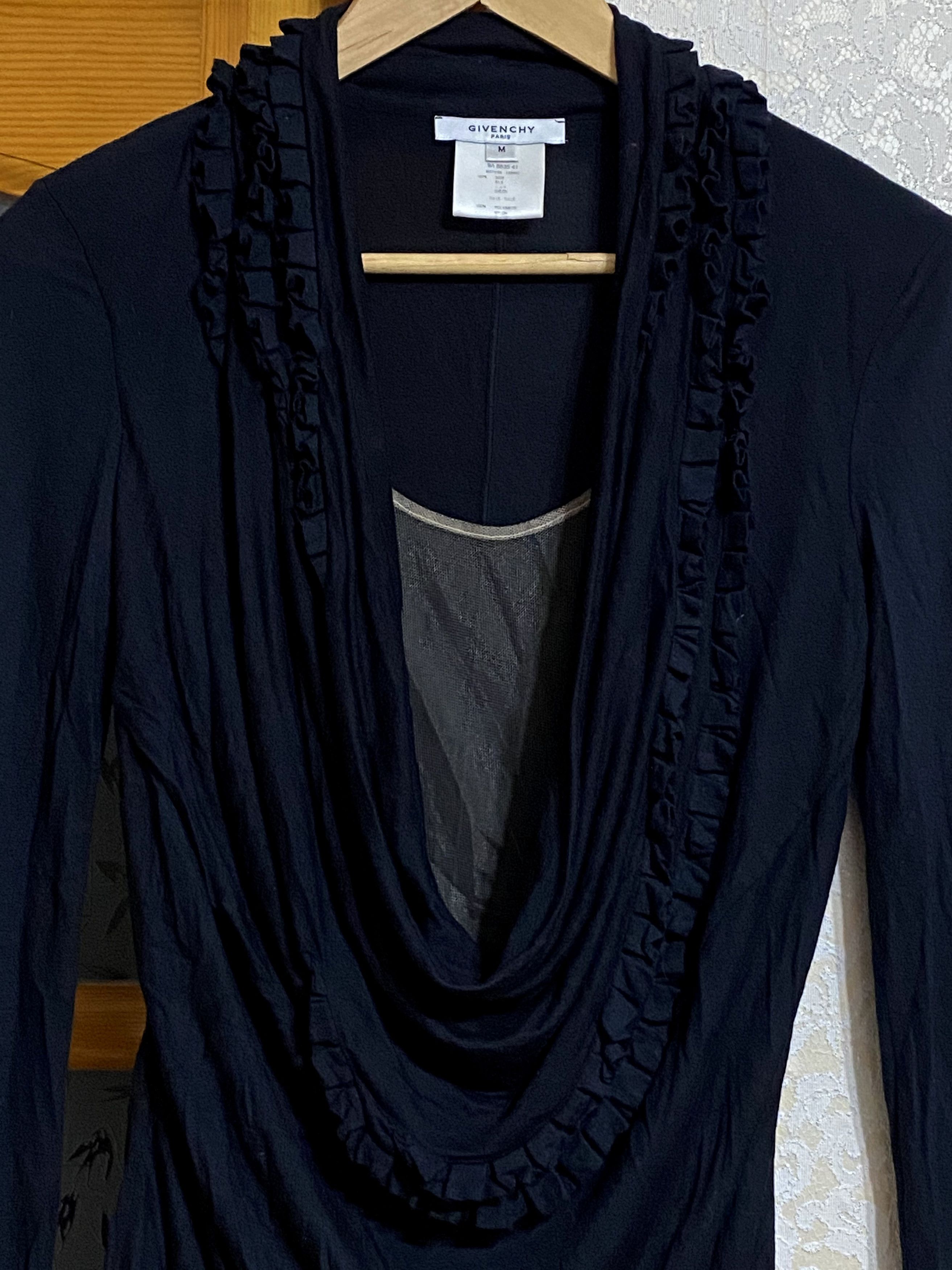 Givenchy Women's Givenchy Deep Neckline Ruffle Trim Longsleeve Blouse Size M / US 6-8 / IT 42-44 - 11 Thumbnail