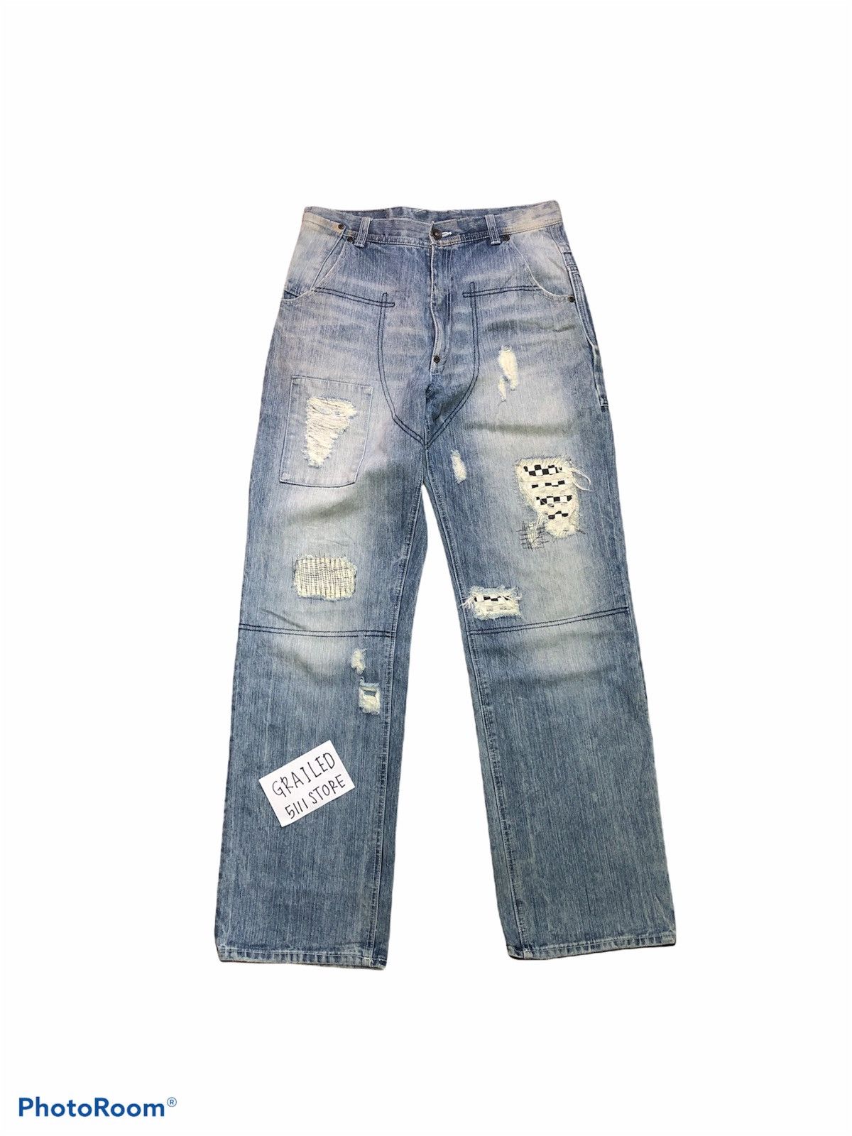 Vans × Vintage VANS Distressed Patches Denim Size US 32 / EU 48 - 1 Thumbnail