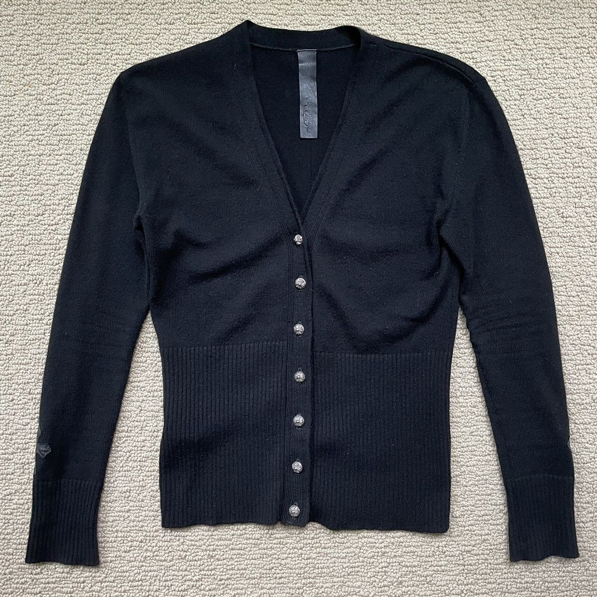 LEATHER CROSSES CARDIGAN BLACK