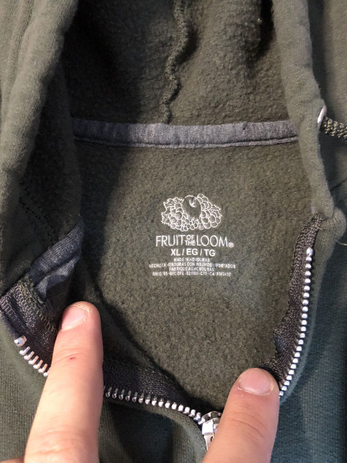 Vintage vintage olive zip up blank baggy hoodie Size US XL / EU 56 / 4 - 2 Preview