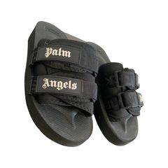 Palm Angels x Suicoke Orange/Black Canvas And Nylon Slide Sandals Size 42 Palm  Angels