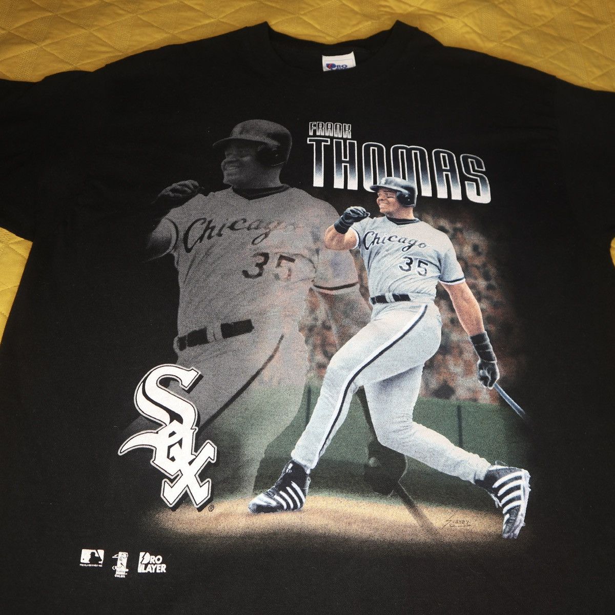 Rare Vintage PRO PLAYER Frank Thomas Chicago White Sox T Shirt 90s Youth  18/20