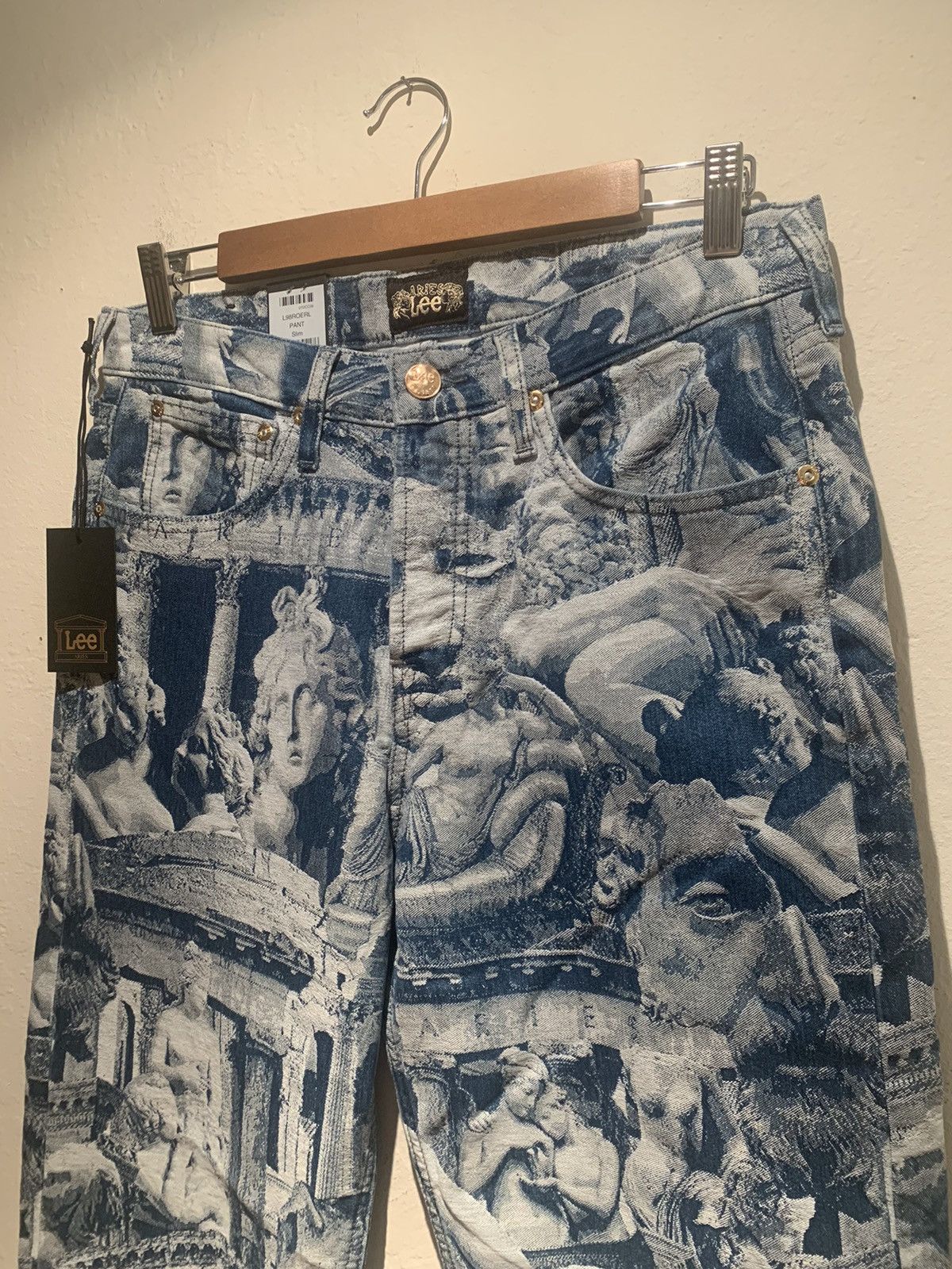 Aries × Designer × Lee *RARE* Aries x Lee Neoclassical Sculpture Denim Jeans 30 x32 Size US 30 / EU 46 - 3 Thumbnail