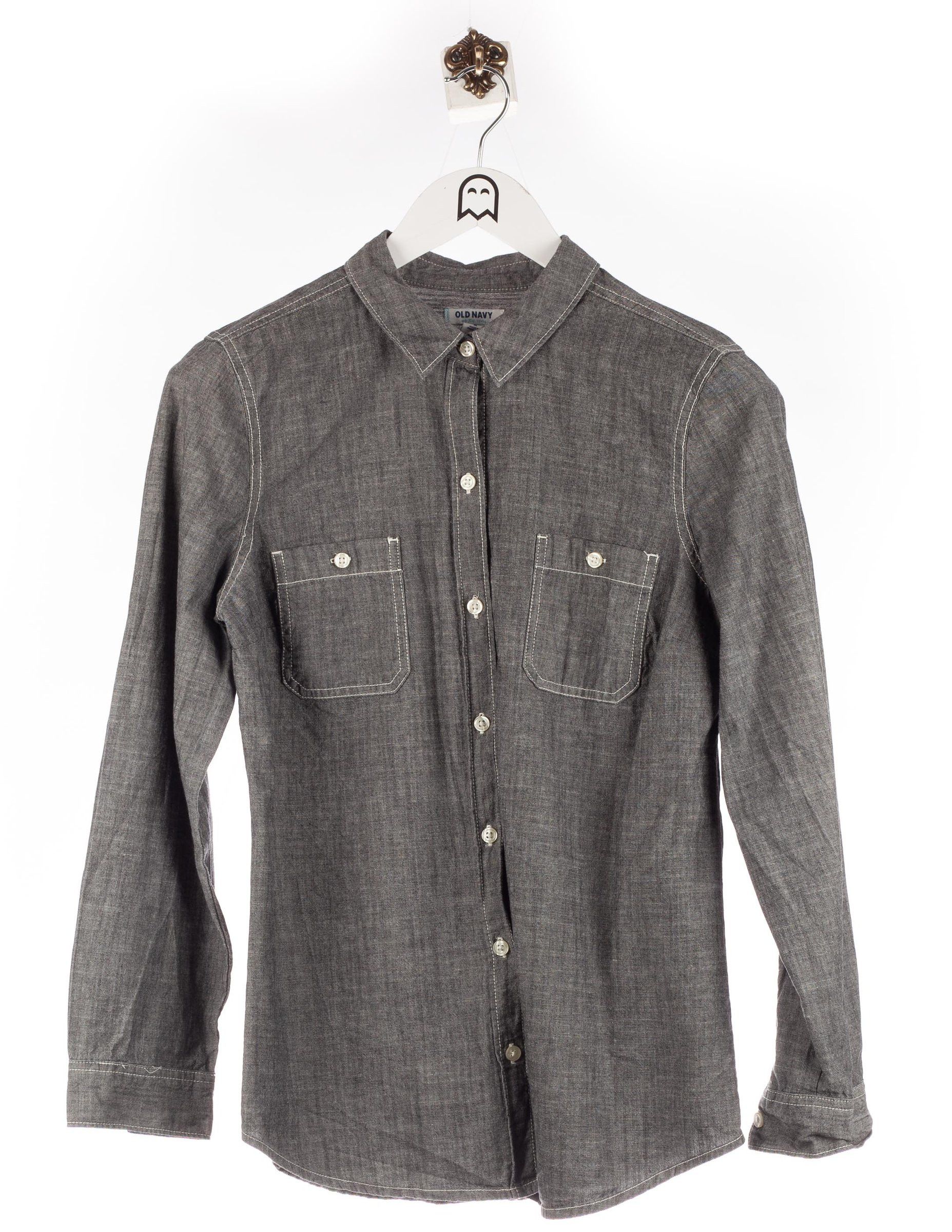 Old Navy Vintage Old Navy Denim Shirt Basic Look Grey | Grailed