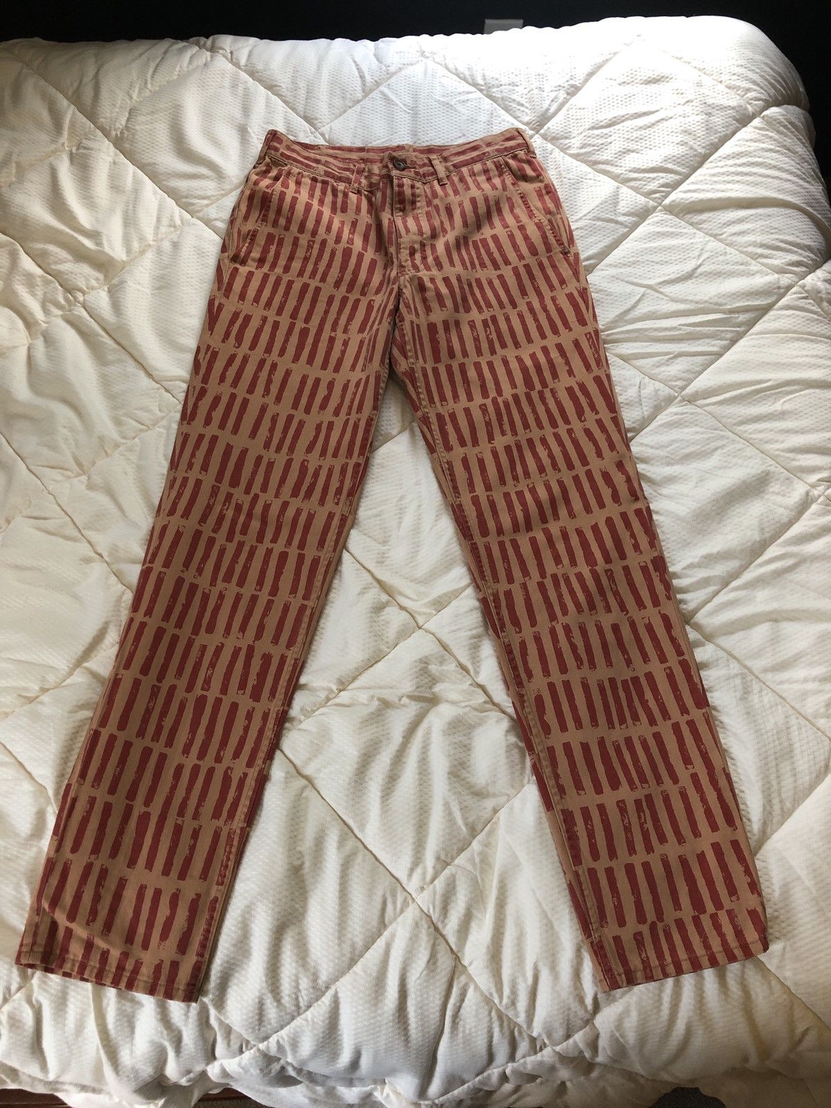 image of Comme Des Garcons Homme Plus Trousers in Orange, Men's (Size 30)