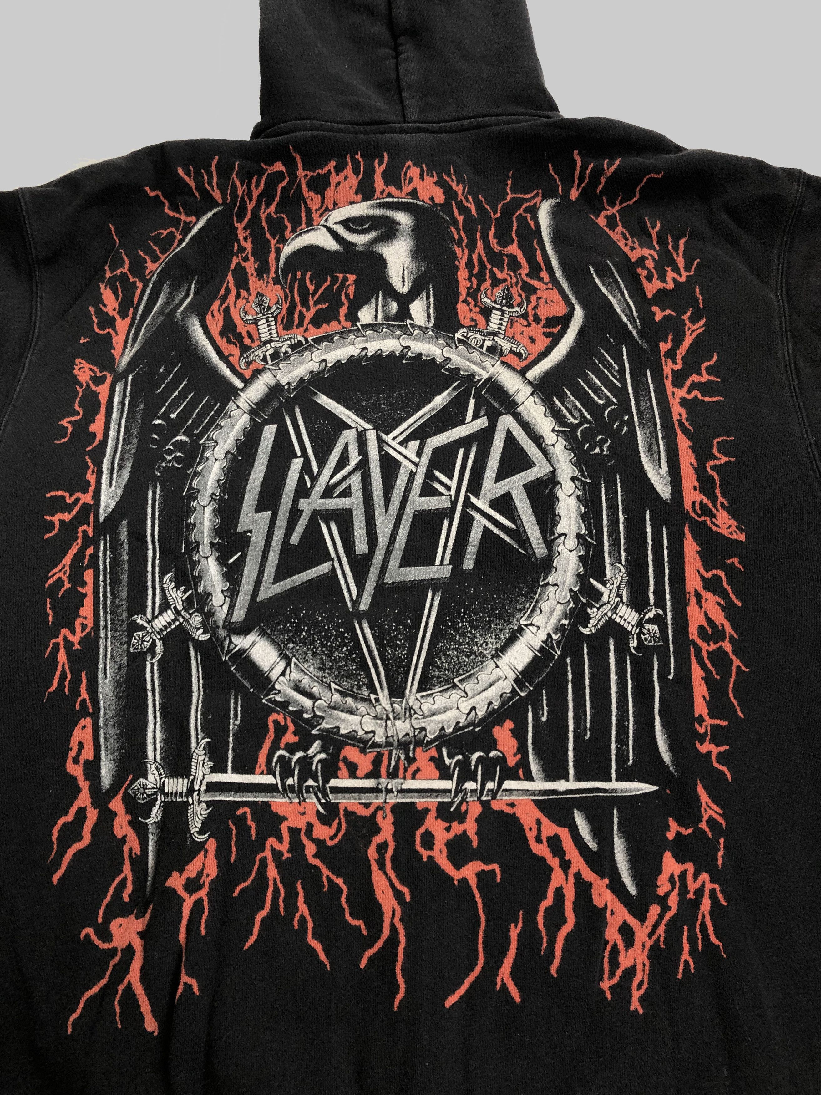 Band Tees Vintage Slayer hoodie (Lamb of God Iron Maiden Judas Priest Size US XL / EU 56 / 4 - 8 Thumbnail