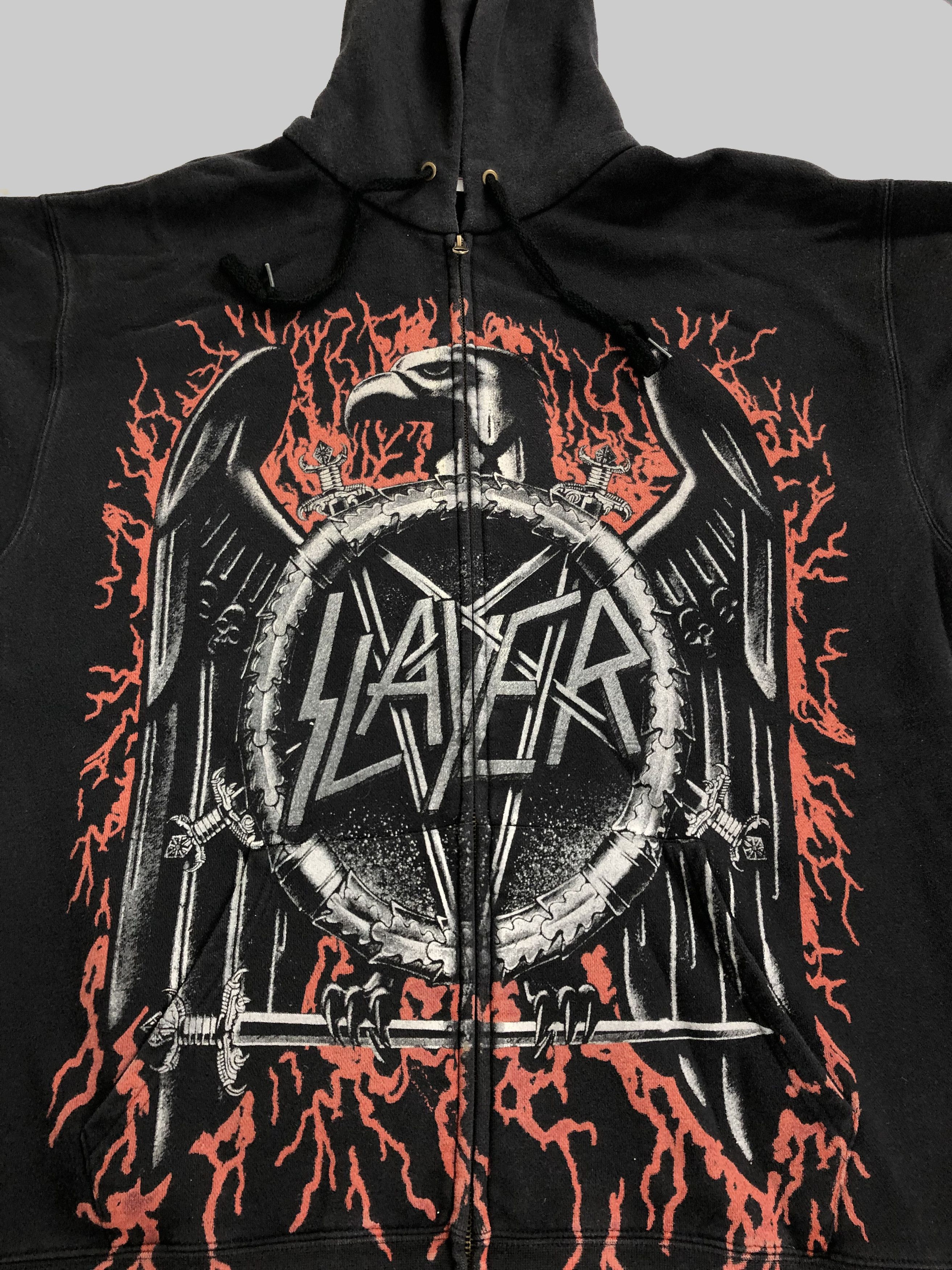 Band Tees Vintage Slayer hoodie (Lamb of God Iron Maiden Judas Priest Size US XL / EU 56 / 4 - 3 Thumbnail
