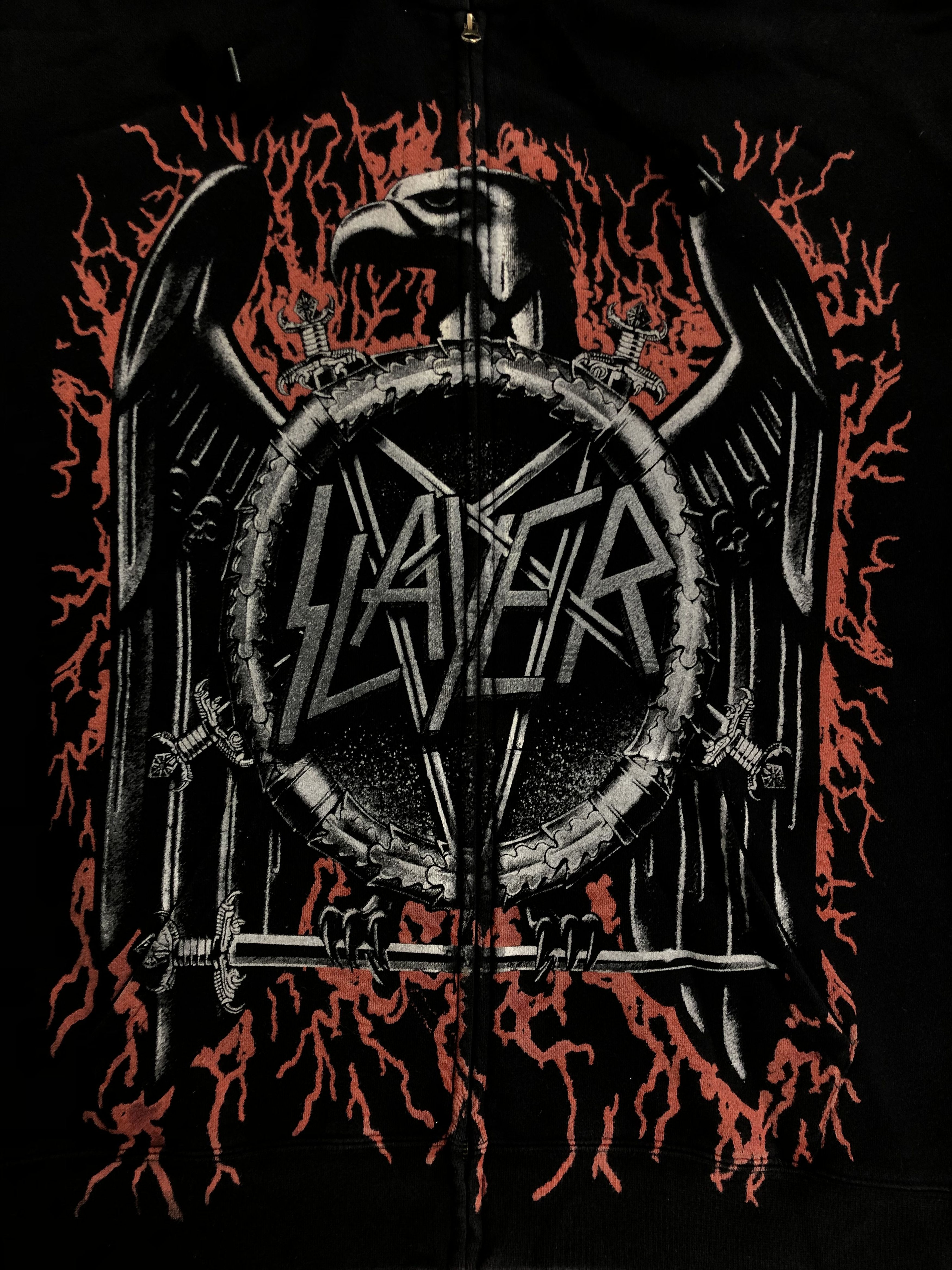 Band Tees Vintage Slayer hoodie (Lamb of God Iron Maiden Judas Priest Size US XL / EU 56 / 4 - 4 Thumbnail