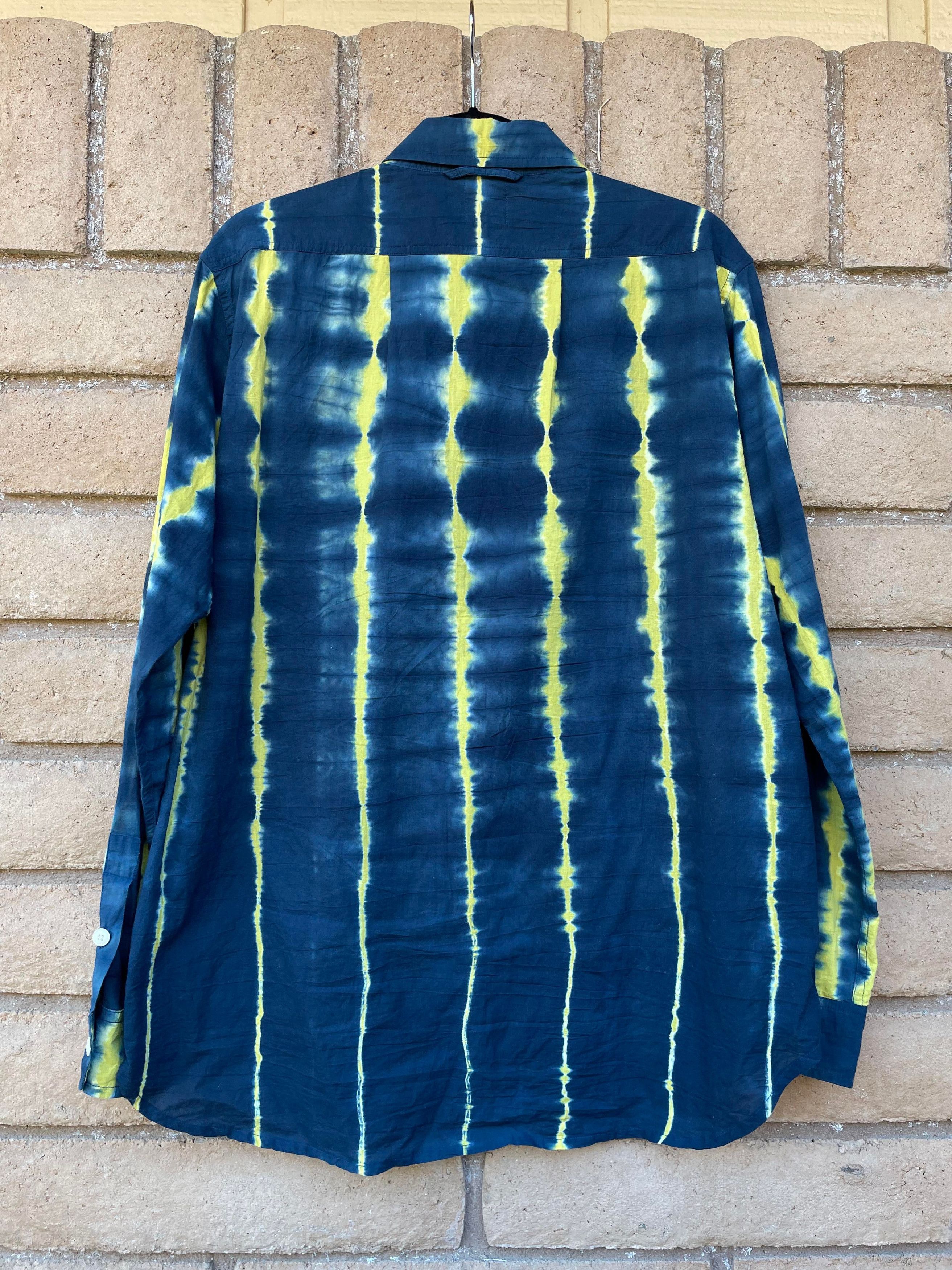 18 East Bangs Shirt - Lightning Tie-Dye Navy/Yellow Size US M / EU 48-50 / 2 - 4 Thumbnail