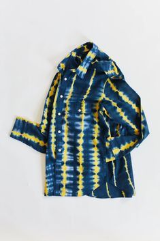 18 East Bangs Shirt - Lightning Tie-Dye Navy/Yellow Size US M / EU 48-50 / 2 - 11 Thumbnail