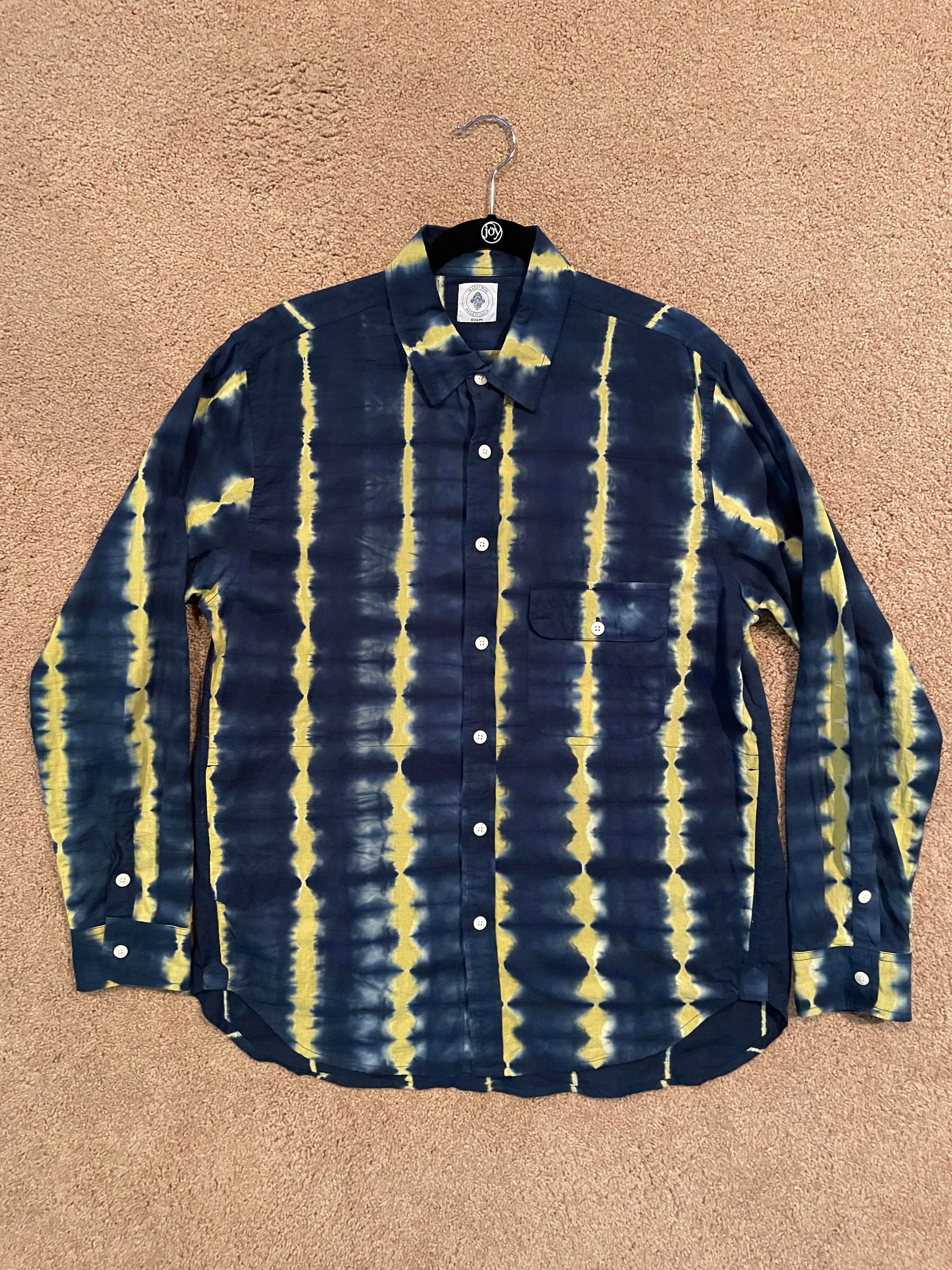 18 East Bangs Shirt - Lightning Tie-Dye Navy/Yellow Size US M / EU 48-50 / 2 - 2 Thumbnail