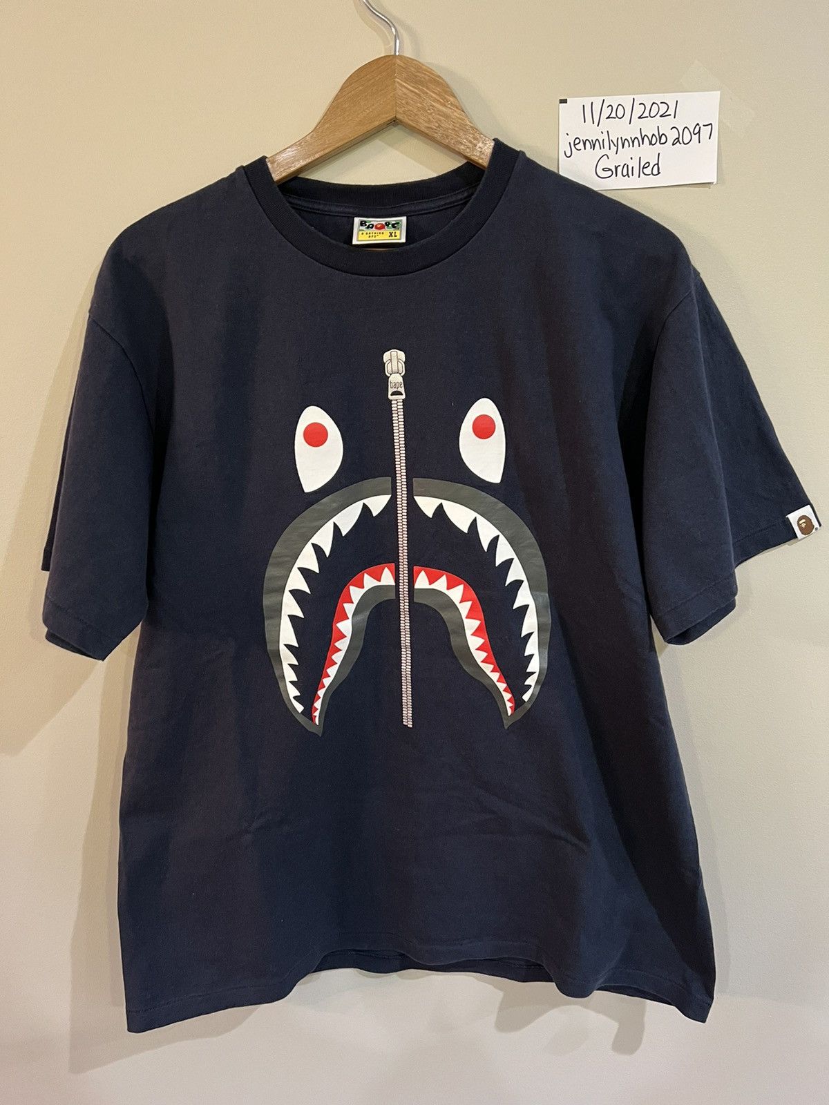 Bape blue best sale shark tee