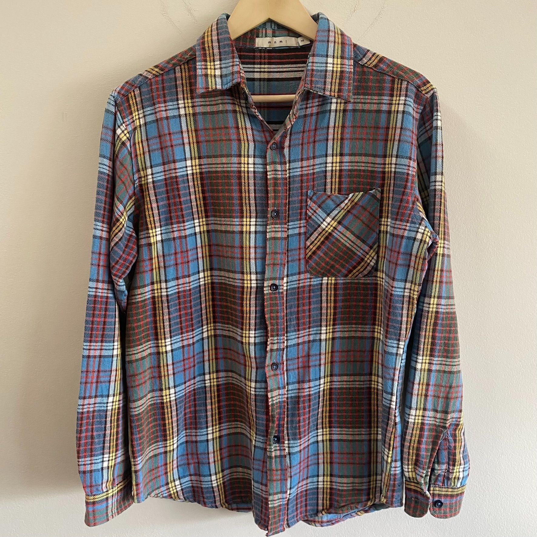 Flannel mnml Blue Plaid Flannel Shirt | Grailed