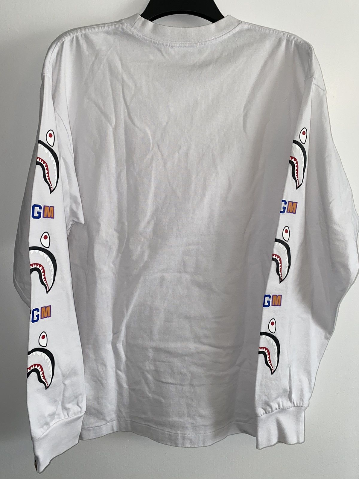 Bape BAPE A BATHING APE WGM SHARK SPELL OUT LONG SLEEVE TEE Size US L / EU 52-54 / 3 - 4 Thumbnail