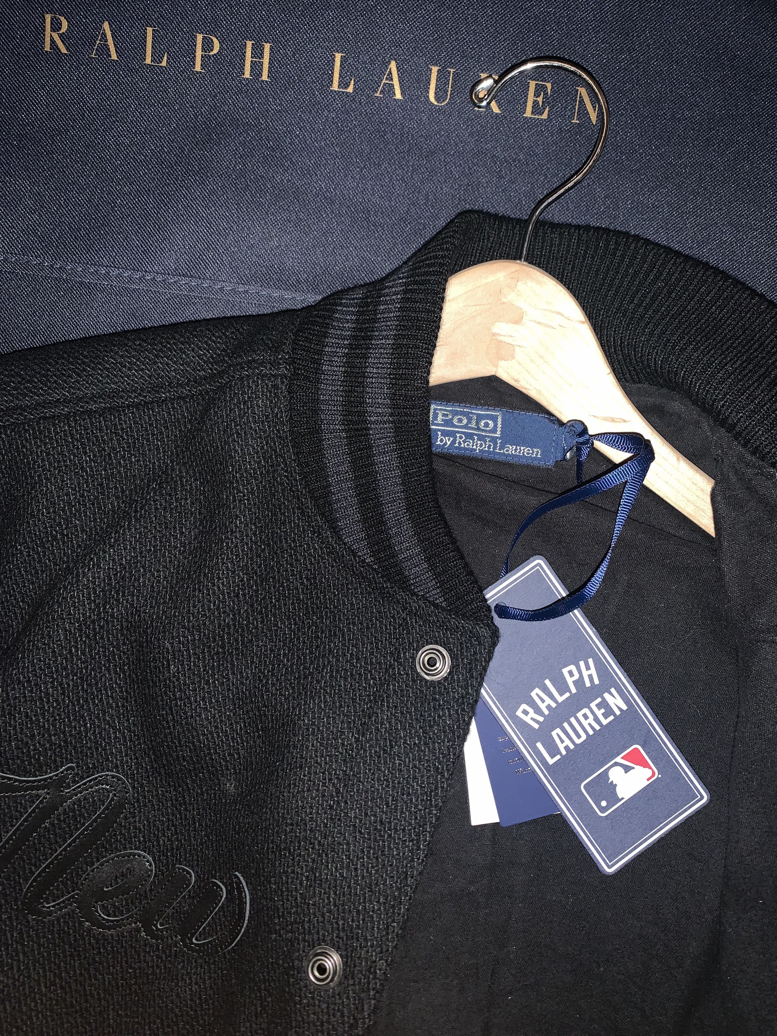 Polo Ralph Lauren NY Yankees MLB Black Ltd Ed Leather Baseball Bomber  Jacket NWT