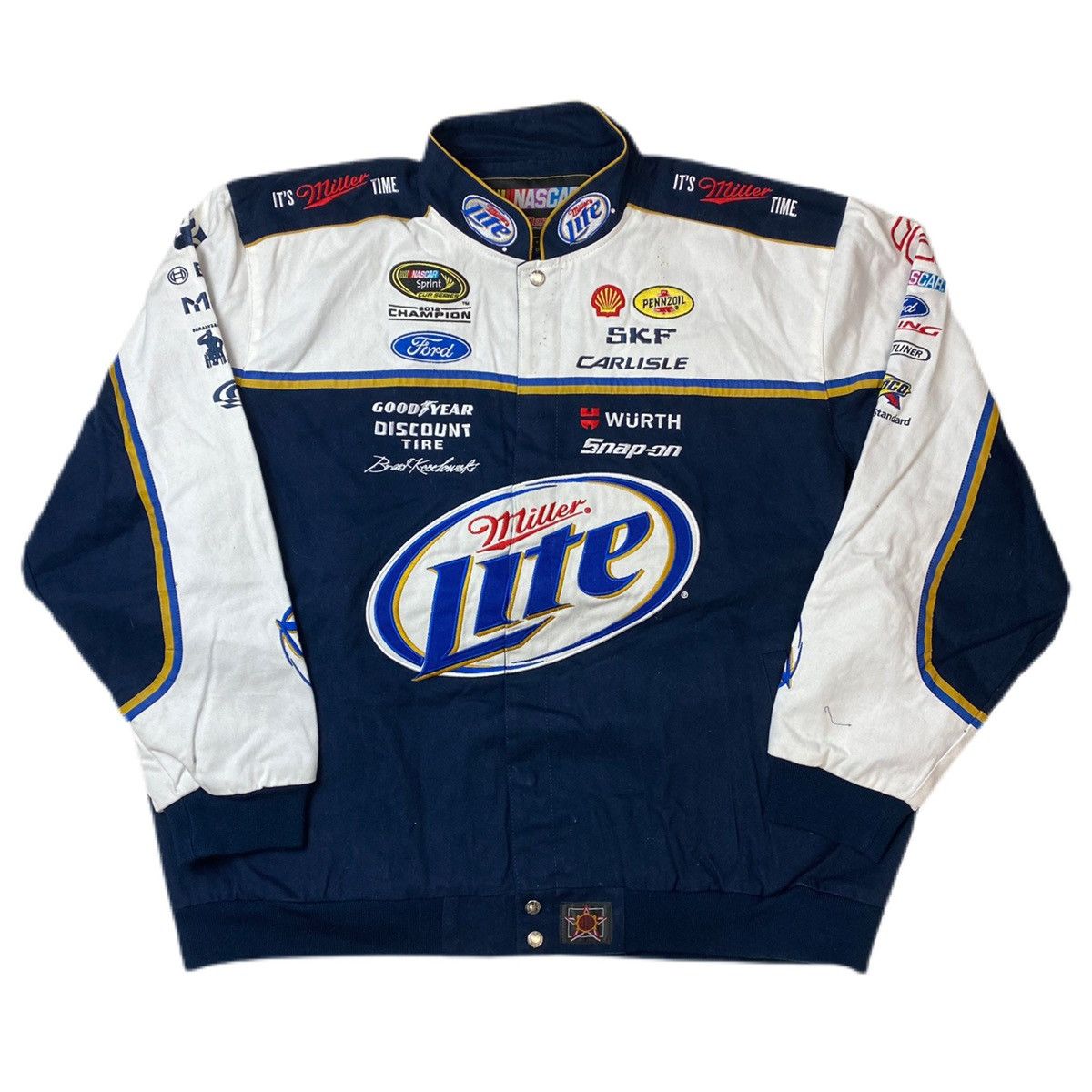 Vintage Vintage Miller Lite Racing Jacket Navy/White Grailed