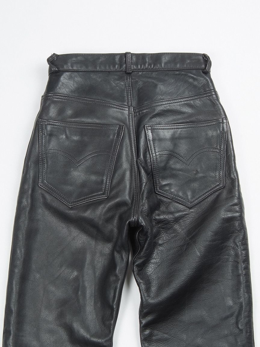 Vintage Vintage Frontline High Rise Black Leather Biker Pants Size 26" / US 2 / IT 38 - 5 Thumbnail