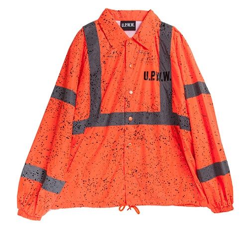 image of U P W W Hi-Vis Reflective Coach Jacket in Orange, Men's (Size Large)
