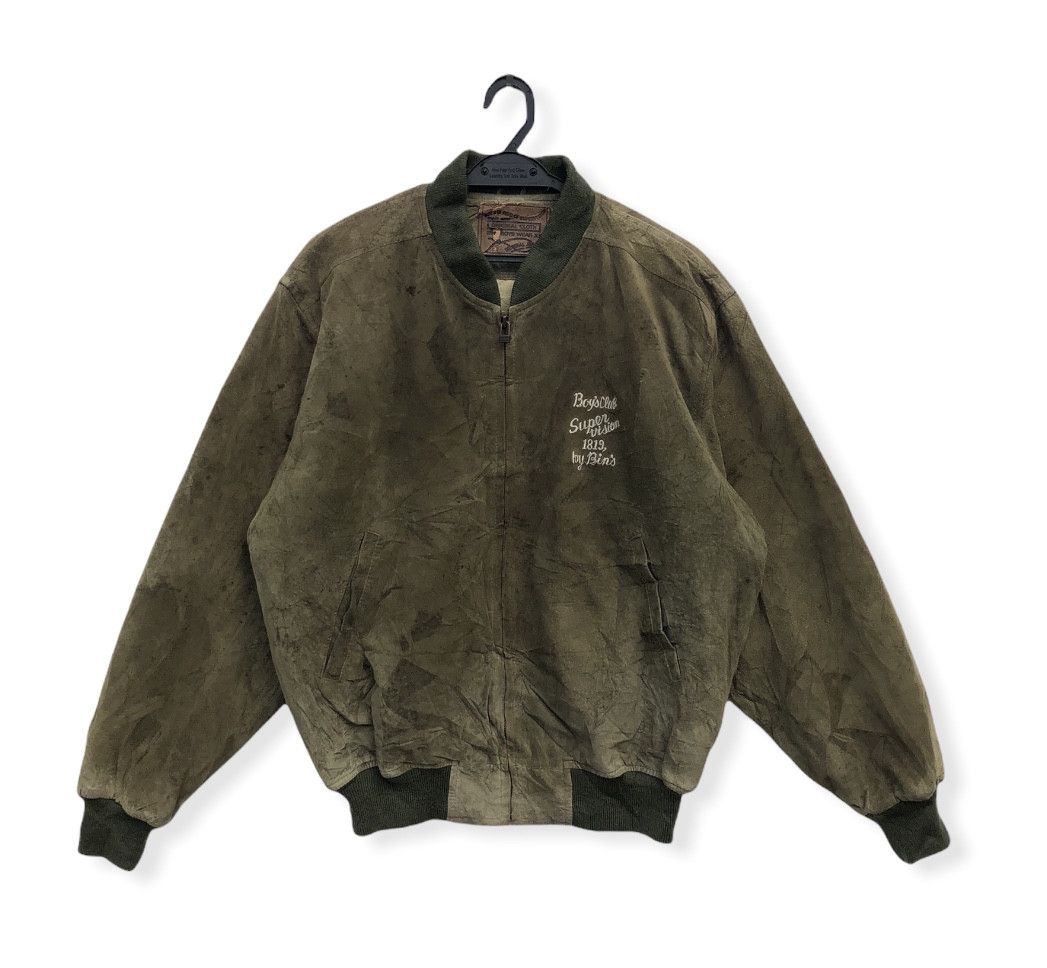 VINTAGE PIG SKIN SUEDE LEATHER BOMBER JACKET