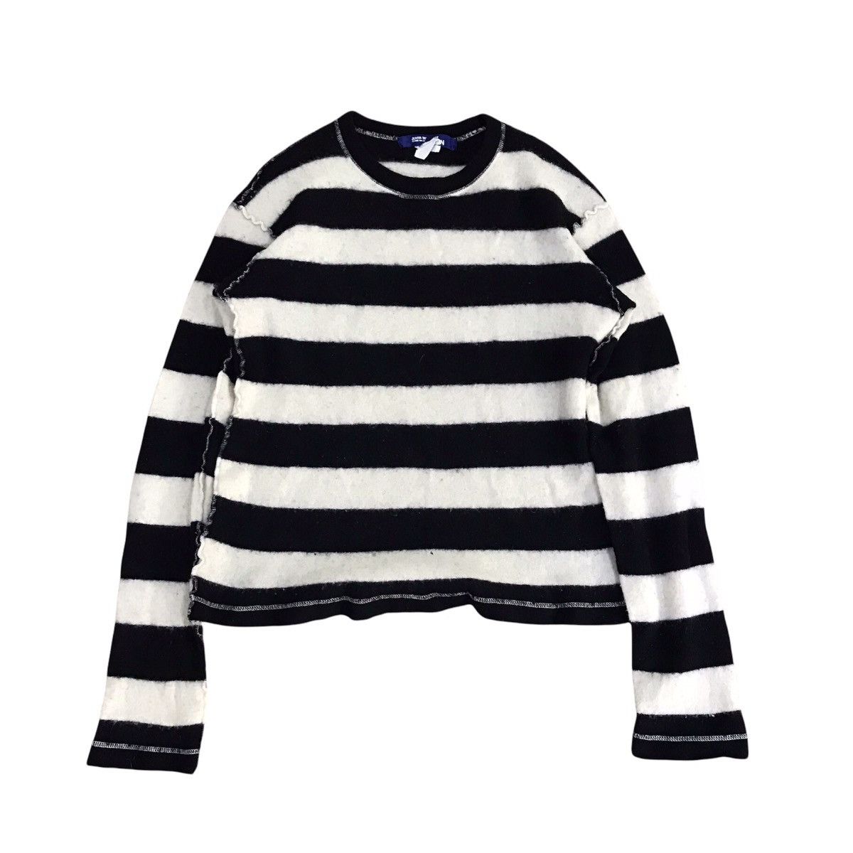 Pre-owned Comme Des Garcons X Junya Watanabe Striped Knit Sample (season Unknown) In Black/white
