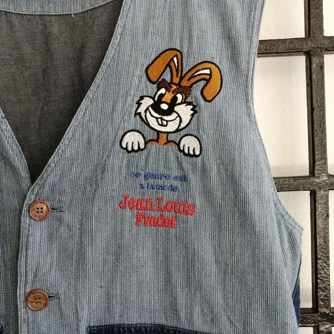 Japanese Brand × Jean × Vintage 💣 OFFER Vtg JEAN LOUIS FRADET Like Denim Vest Size US M / EU 48-50 / 2 - 2 Thumbnail