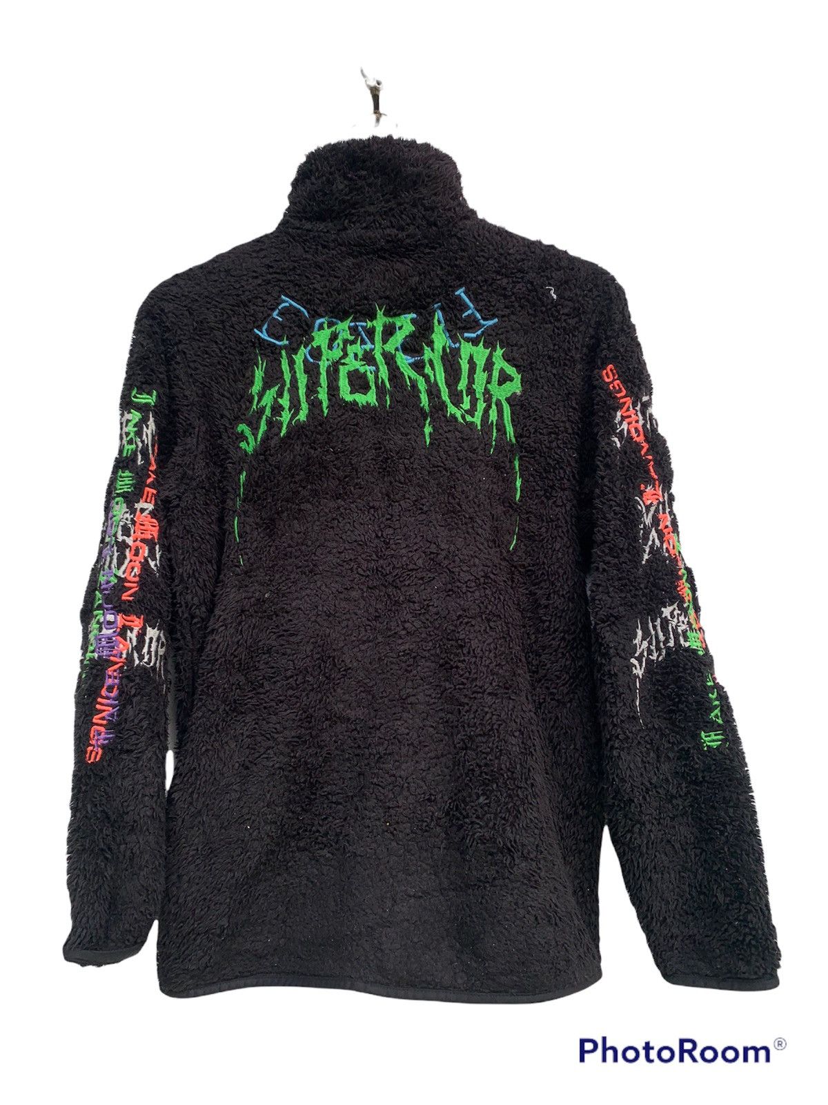 image of Diesel Big Logo Sherpa Full Zipper in Black, Men's (Size XS)