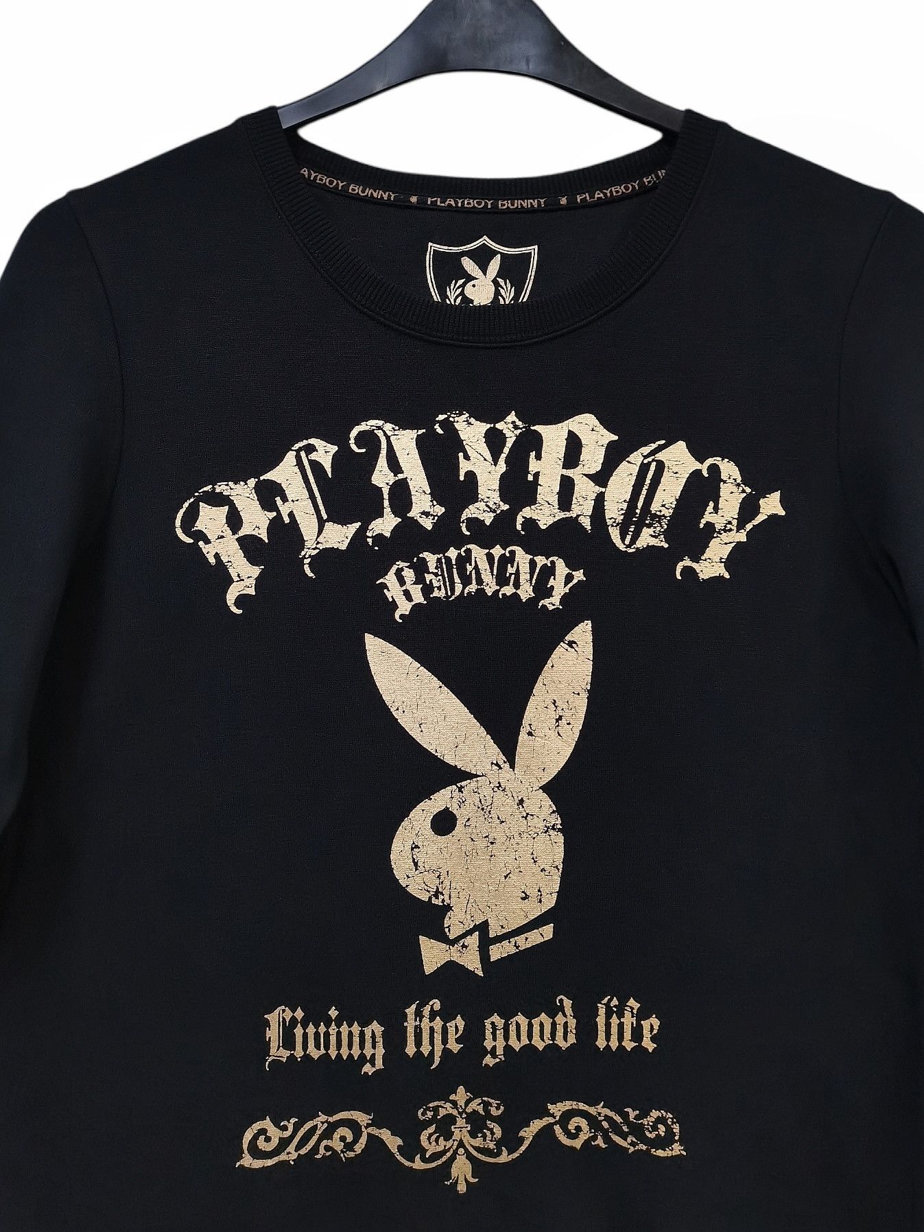 Playboy Playboy Bunny Gold Big Logo Sweatshirt Rare Design Size US S / EU 44-46 / 1 - 8 Thumbnail