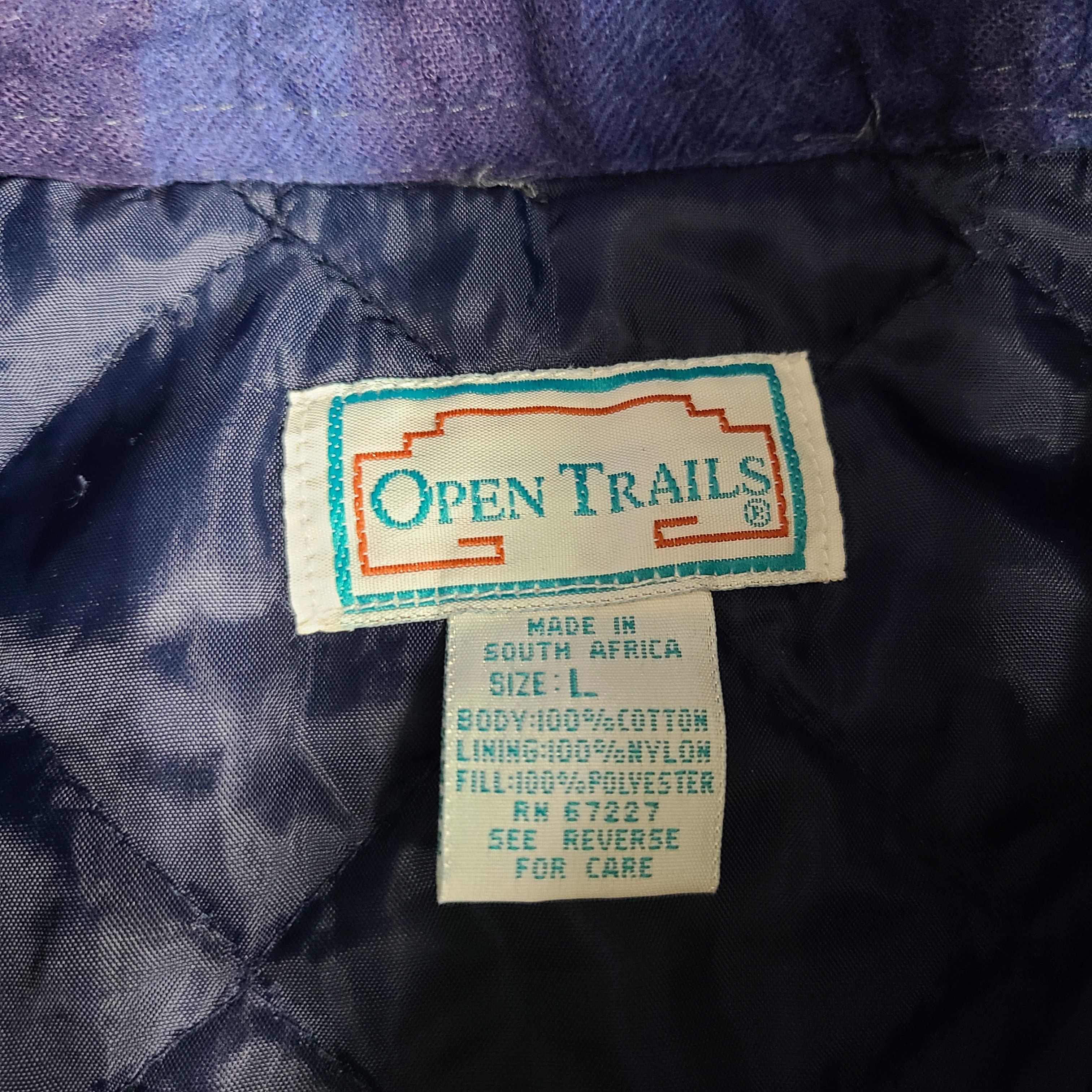 Vintage Vintage 90s Open Trails Blue Buffalo Plaid Flannel Jacket Size US L / EU 52-54 / 3 - 3 Thumbnail